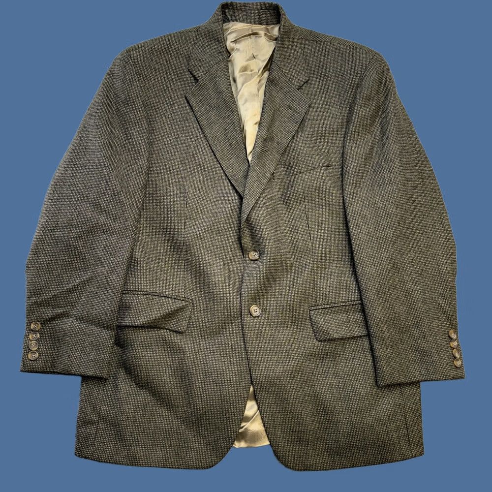 Chaps VTG Chaps Blazer Jacket Mens 40S Wool Nailhead Green Notch Lapel Single-Breasted Four-Button Front 2-Button Front Size 40R - 1 Thumbnail