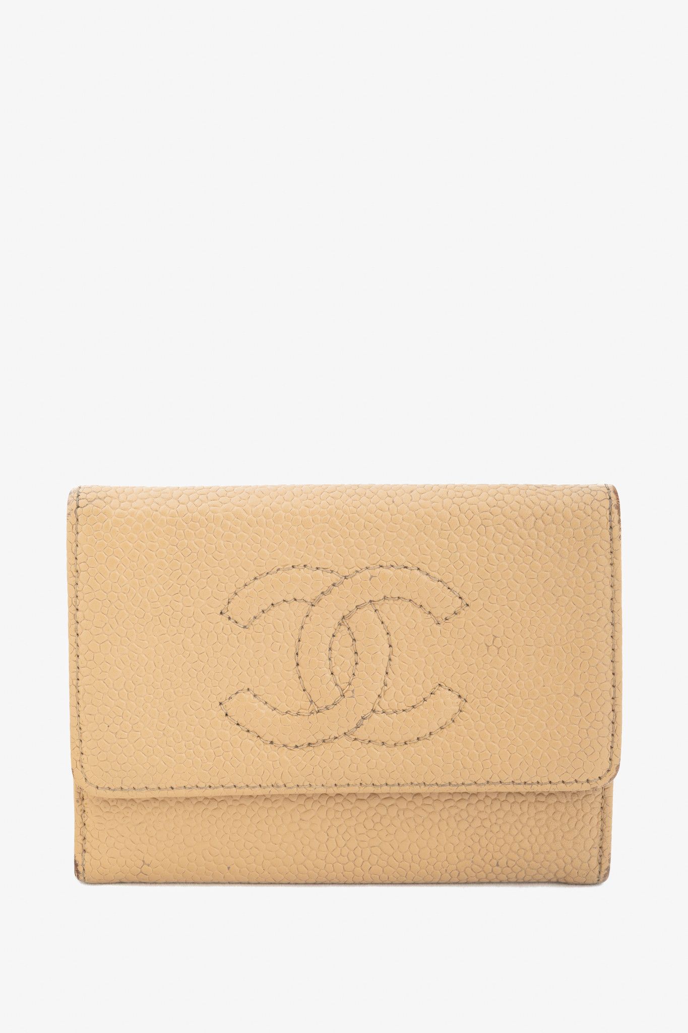 Chanel Chanel Tan Caviar Leather CC Card Holder Size ONE SIZE - 1 Thumbnail