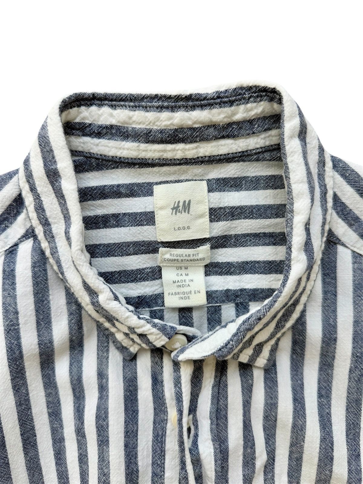 Zara H&M Men’s Regular Fit Striped Shirt, Blue, Size M Size US M / EU 48-50 / 2 - 2 Thumbnail