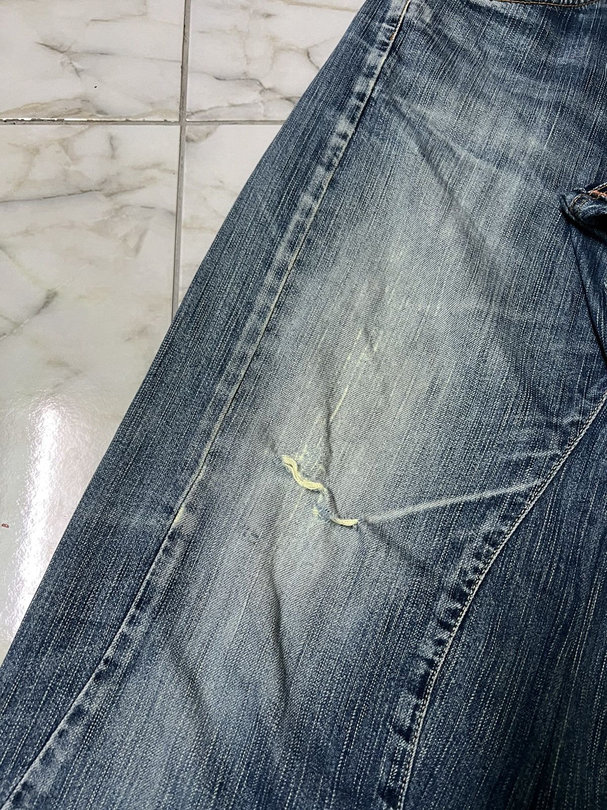 14th Addiction × Edwin × If Six Was Nine 💥Baggy💥Vintage Edwin E-Function Washed Distress Jean Size US 34 / EU 50 - 5 Thumbnail