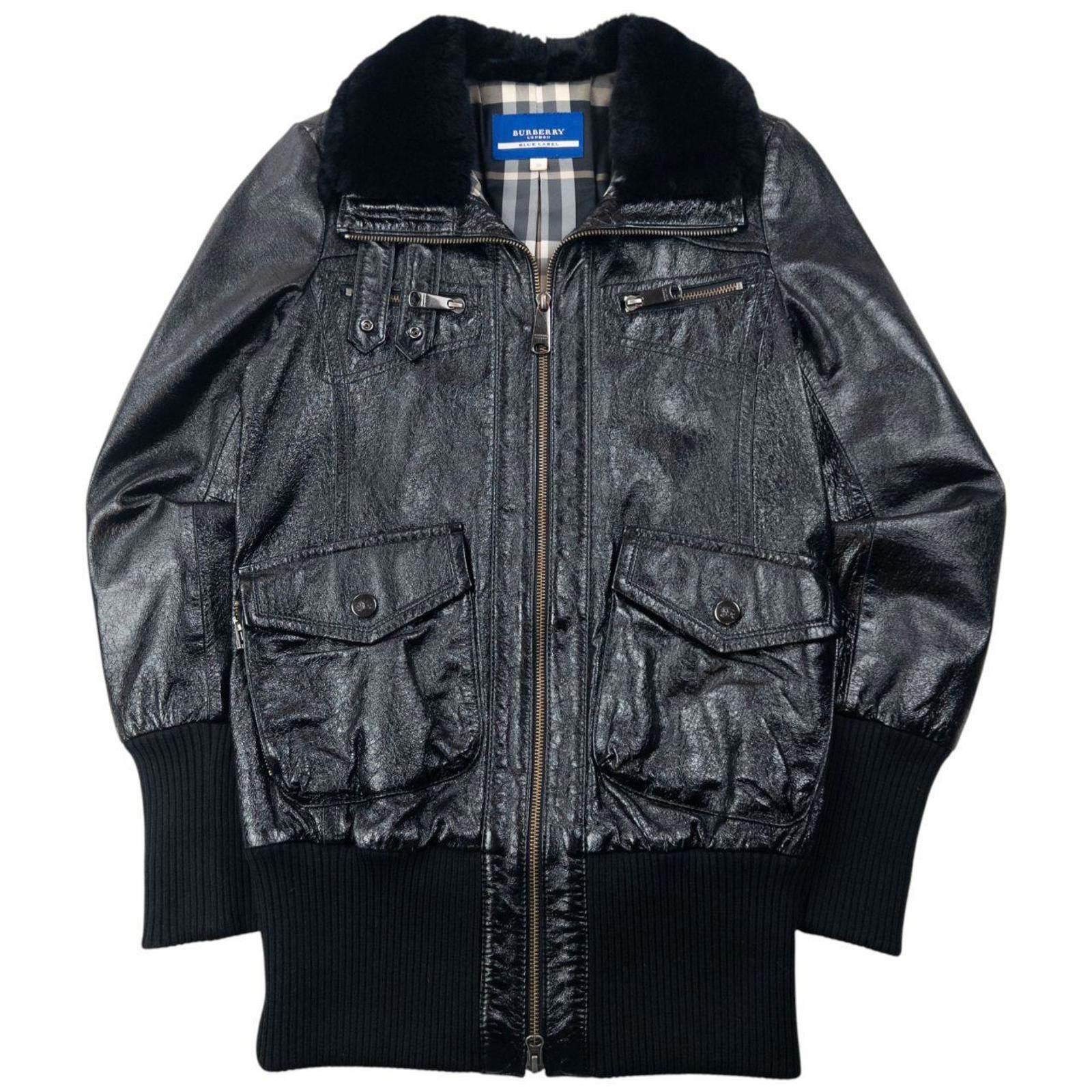 Burberry Vintage 2000s Burberry Fur Collar Lined Leather Jacket L Size US L / EU 52-54 / 3 - 1 Thumbnail