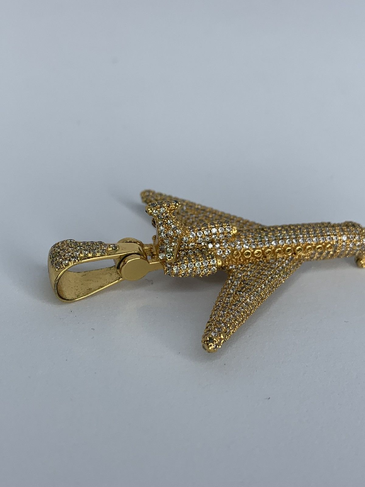 Designer Gold Private Jet Pendant with Crystals Size ONE SIZE - 3 Thumbnail