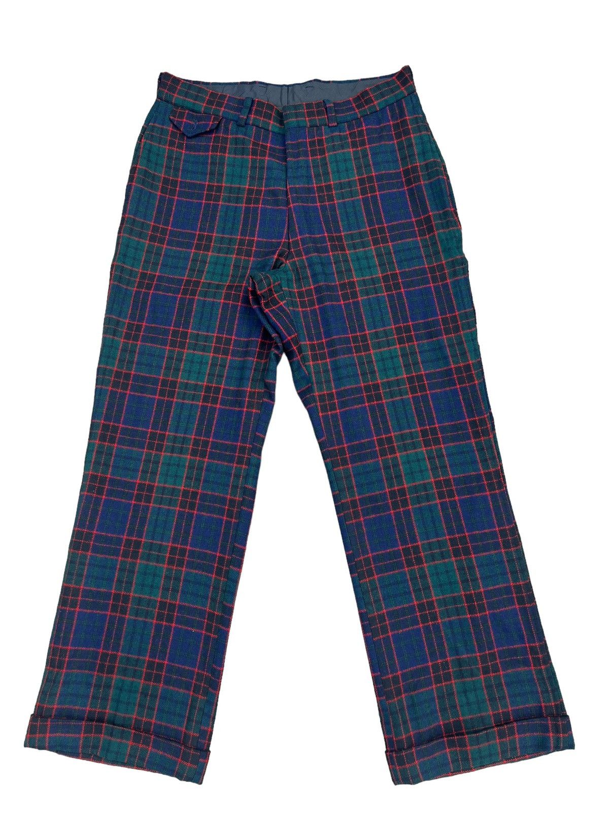 Japanese Brand Vintage 80s VOX Japan Tartan Wool Trouser Checks Pant Size US 31 - 1 Thumbnail