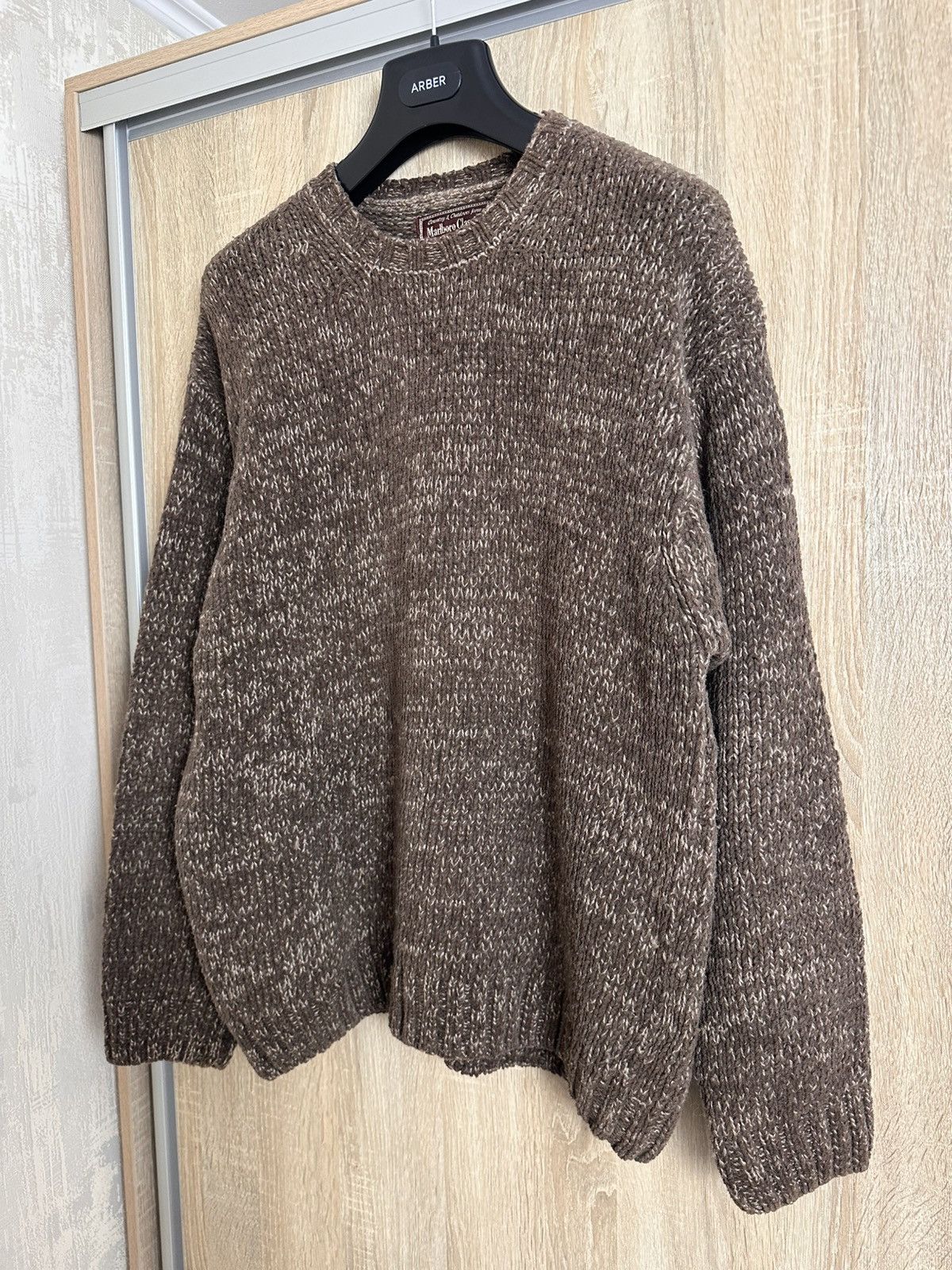 Marlboro Classics 🔥 Marlboro Classics Knit Sweater Pullover Wool Cotton Brown Size US L / EU 52-54 / 3 - 3 Thumbnail