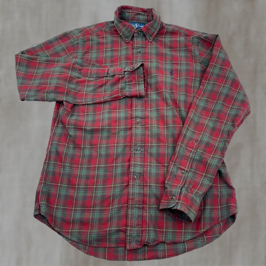 Ralph Lauren Ralph Lauren Shirt Men Medium Red Plaid Button-Up Flannel Cotton Classic Fit Mens Preppy Modern Size US M / EU 48-50 / 2 - 1 Thumbnail