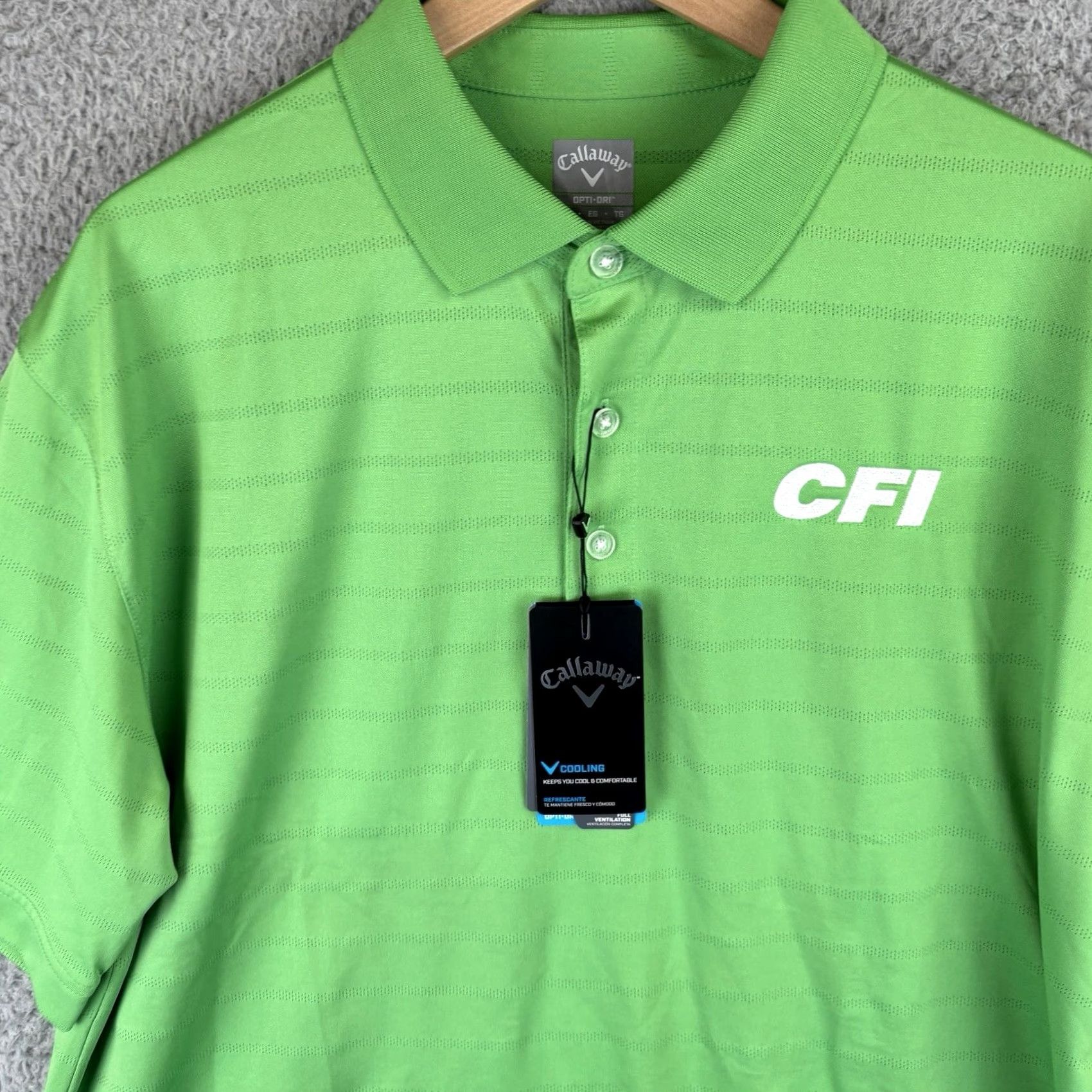 Callaway Callaway Opti-Dri Polo Shirt Mens XL Green Striped Short Sleeve Collared Golf Performance breathable Stretch Size US XL / EU 56 / 4 - 2 Thumbnail