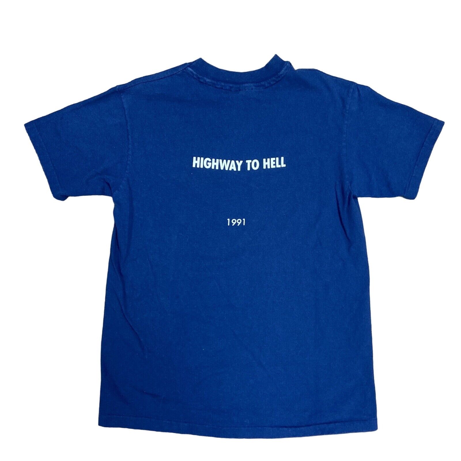 Hanes 1991 AC/DC REAL Highway to Hell Rock TShirt Vintage Size Med Size US M / EU 48-50 / 2 - 4 Thumbnail