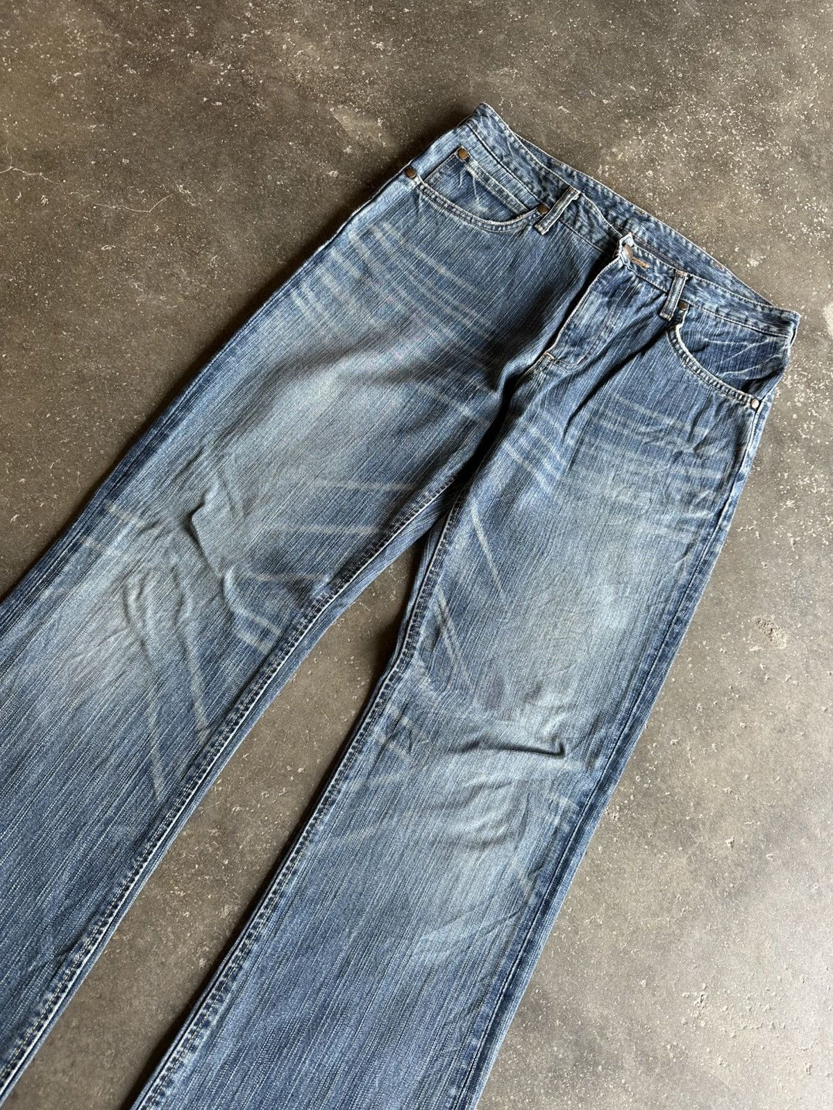 Vintage VINTAGE WRANGLER JEANS RARE PATINA DENIM PANTS Size US 31 - 2 Thumbnail