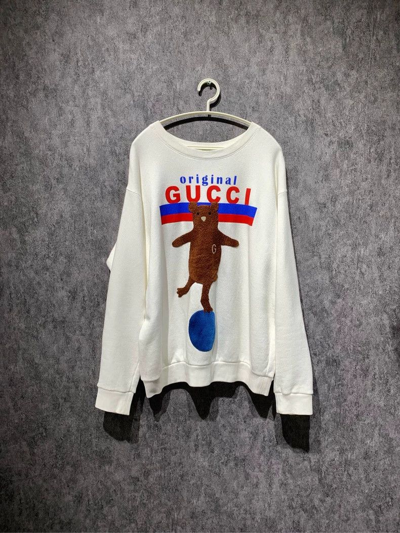 Gucci Gucci Gucci's new bear white sweatshirt 2501-Nextarrow Size US M / EU 48-50 / 2 - 1 Thumbnail