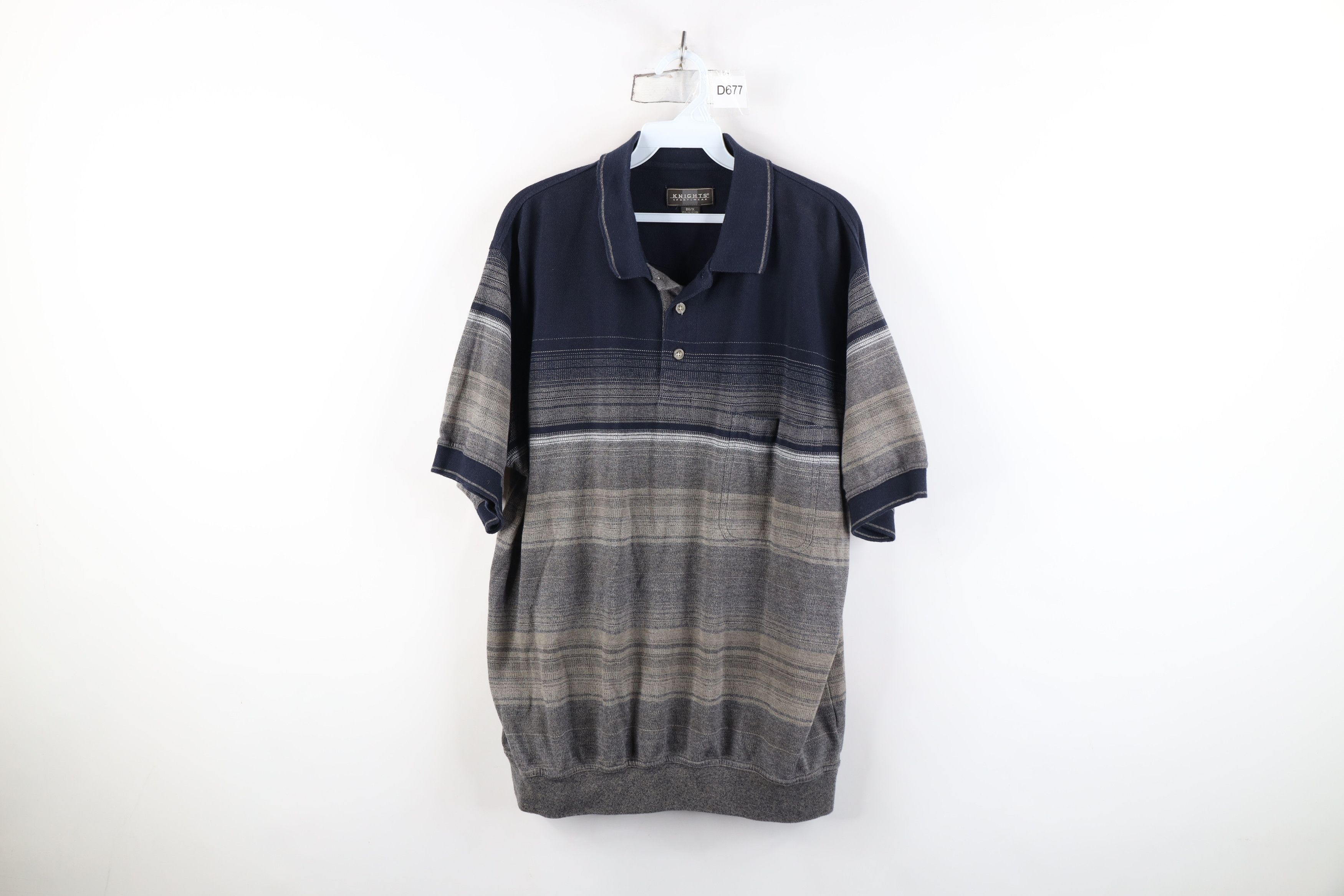 Vintage Vintage 90s Streetwear Striped Knit Pullover Polo Shirt Size US XL / EU 56 / 4 - 1 Thumbnail