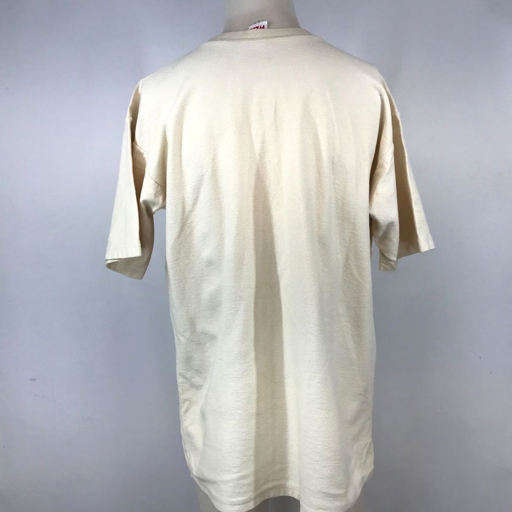 Vintage WEK T-SHIRT Mens XL CREAM SHORT SLEEVE COTTON CREW NECK Size US XL / EU 56 / 4 - 3 Thumbnail