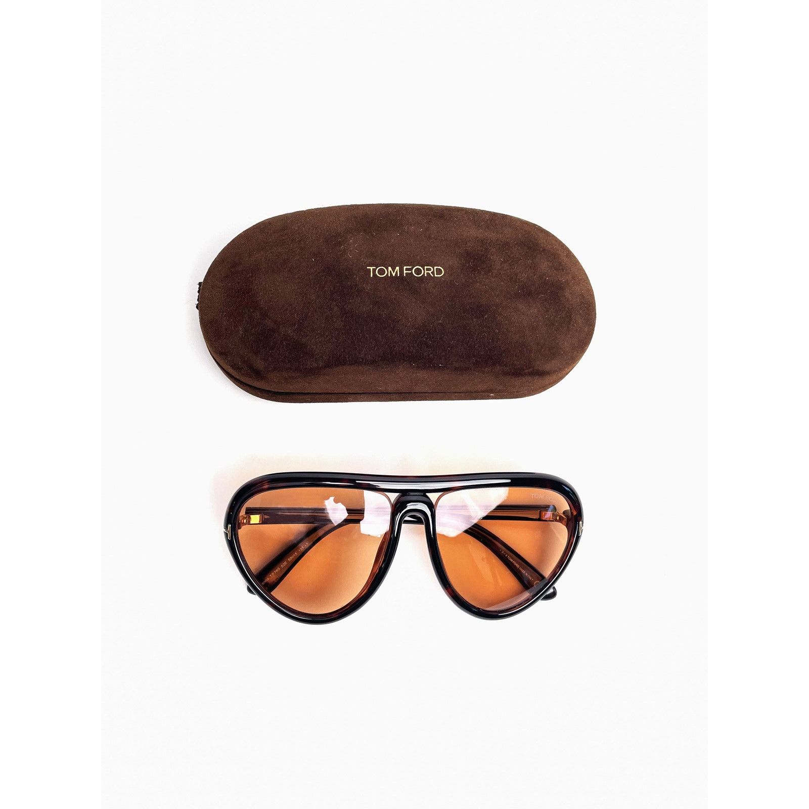 Tom Ford Tortoiseshell Oversize Brown Lens Sunnies Size ONE SIZE - 8 Thumbnail