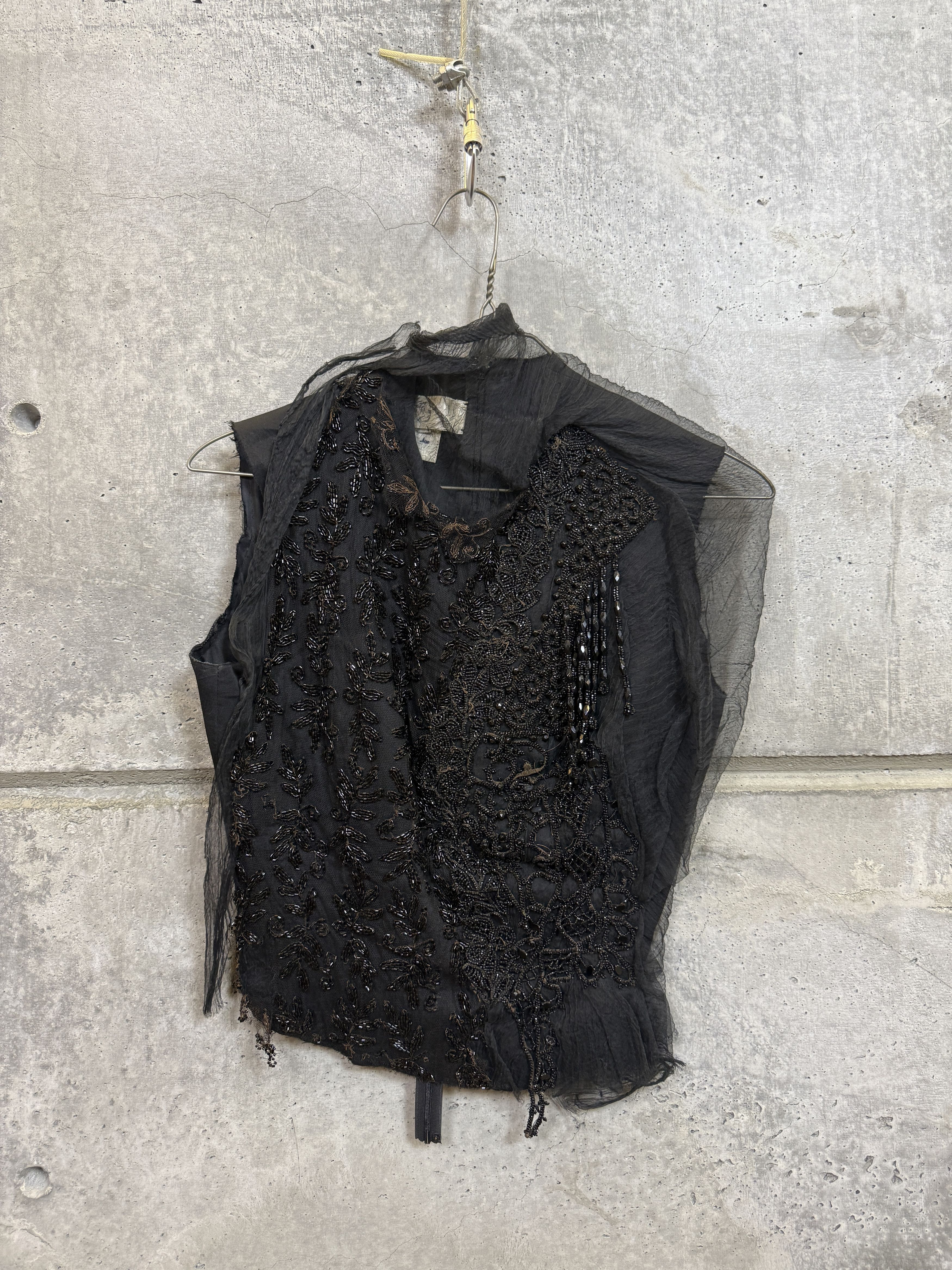 Marc Le Bihan $1875 Marc Le Bihan Silk Beaded Lace Detail Crop Top Size M / US 6-8 / IT 42-44 - 5 Thumbnail