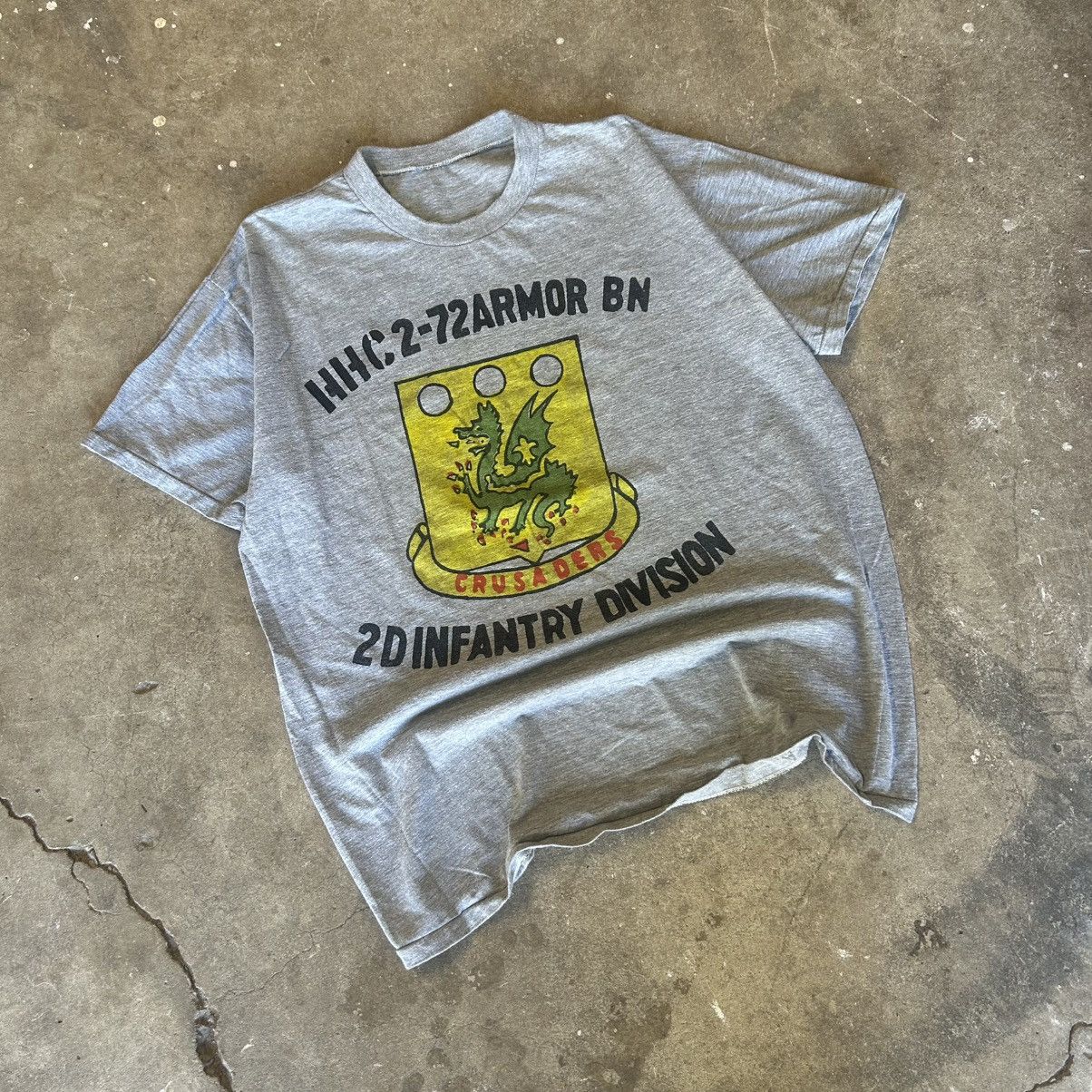 Other Heather Grey Made in USA Vintage Single stitch 70s Military Size US M / EU 48-50 / 2 - 2 Thumbnail