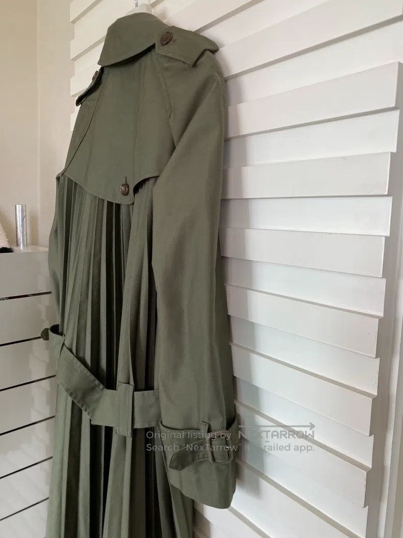 Junya Watanabe Junya Watanabe Military green accordion pleated trench coa Size XS / US 0-2 / IT 36-38 - 3 Thumbnail