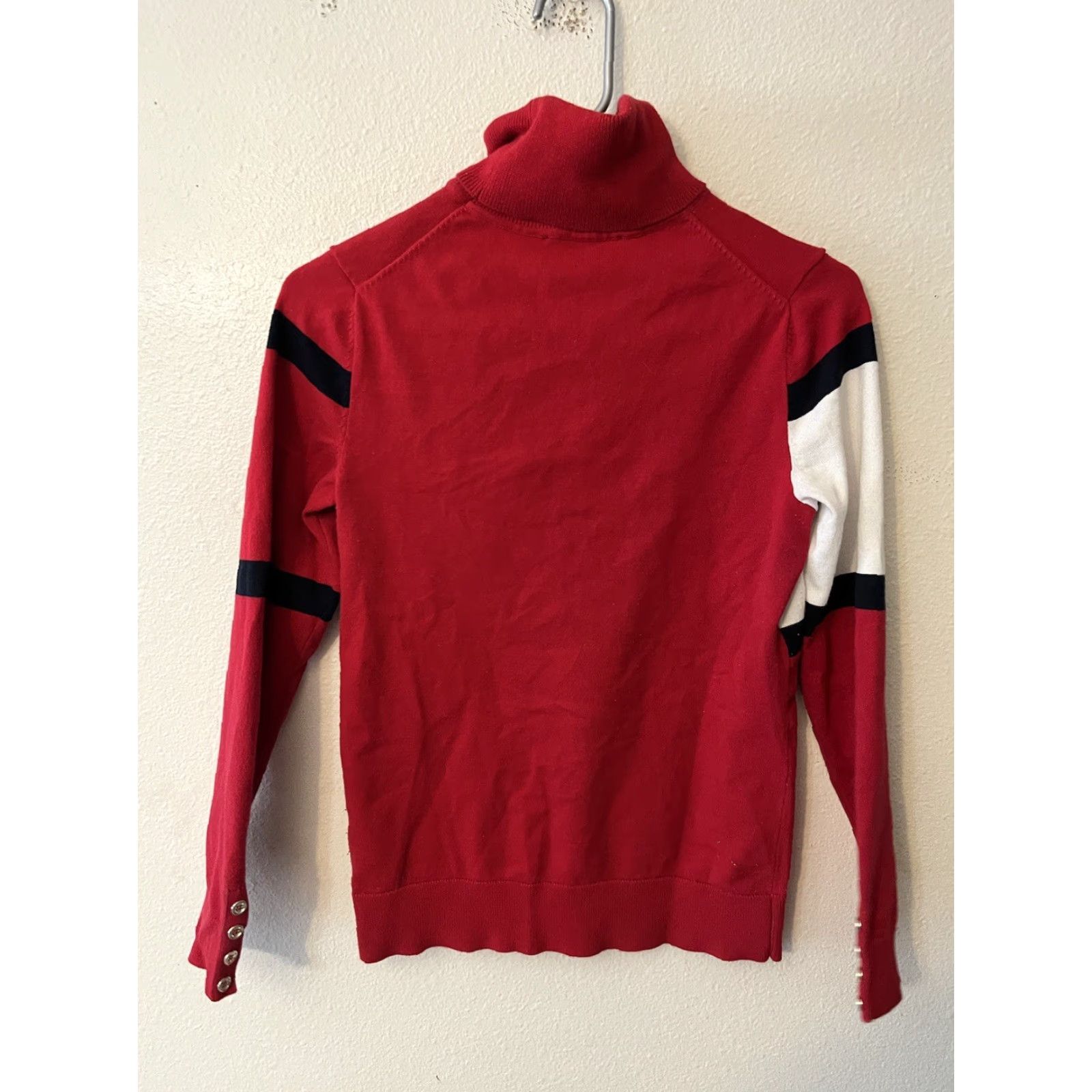 Tommy Hilfiger Tommy Hilfiger Turtleneck Sweater Flag Logo Colorblock Women’s S Red Classic Size S / US 4 / IT 40 - 2 Thumbnail
