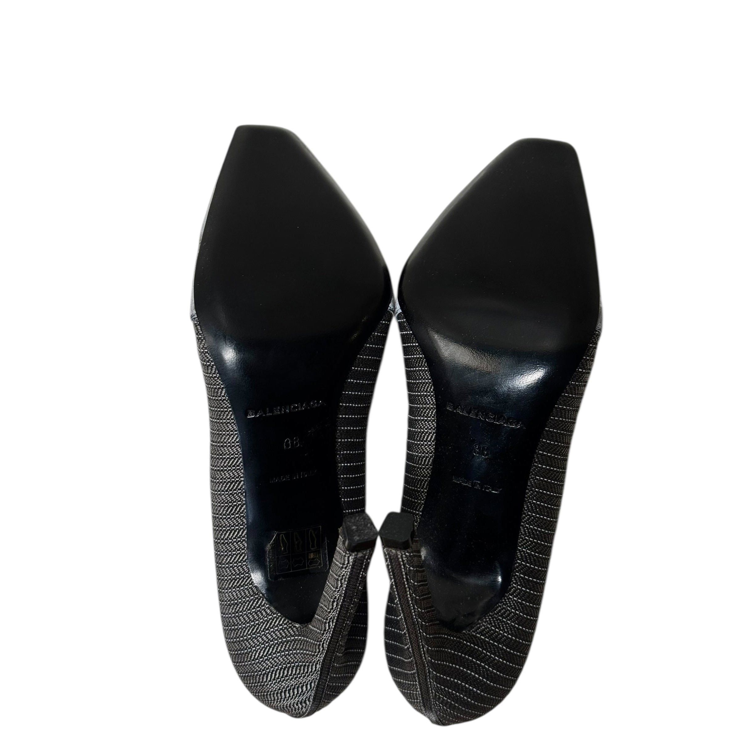 Balenciaga Balenciaga Textured Grey Pointed-Toe Pumps Size US 7.5 / IT 37.5 - 6 Thumbnail