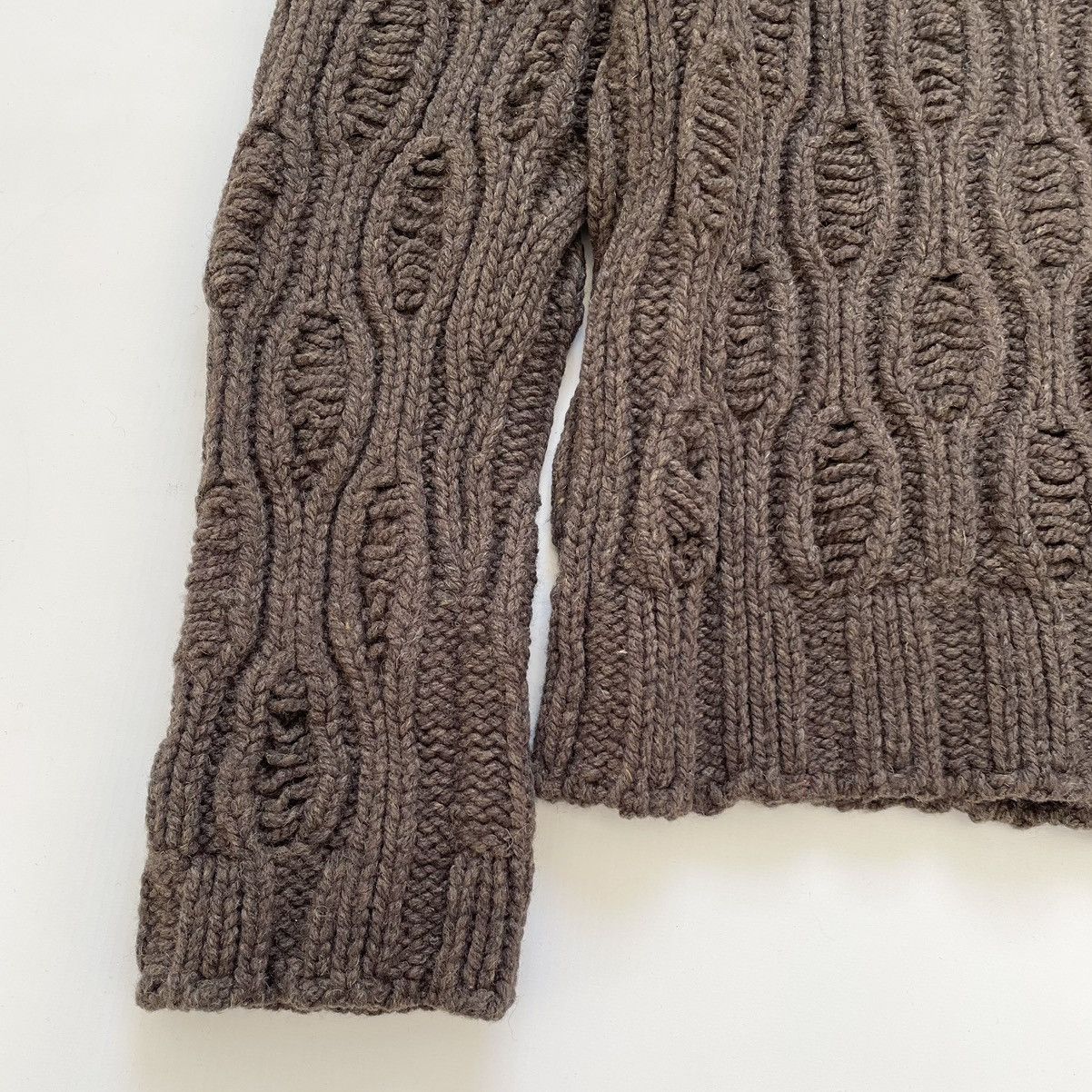 Dries Van Noten 3D Patterned Brown Wool Sweater Size US XL / EU 56 / 4 - 11 Thumbnail