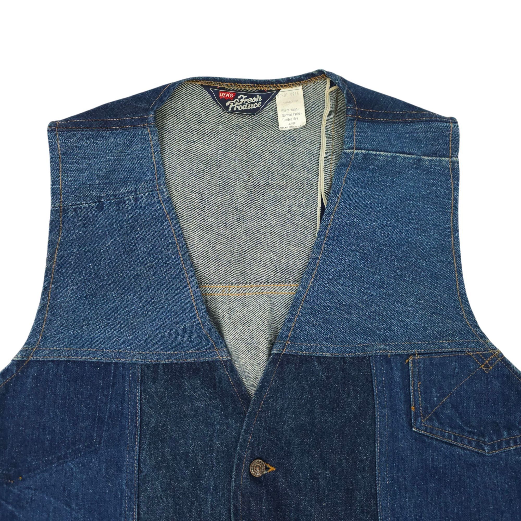 Levi's Levis Fresh Produce Patchwork Denim Vest L Buckle Back Vtg Size L / US 10 / IT 46 - 13 Thumbnail