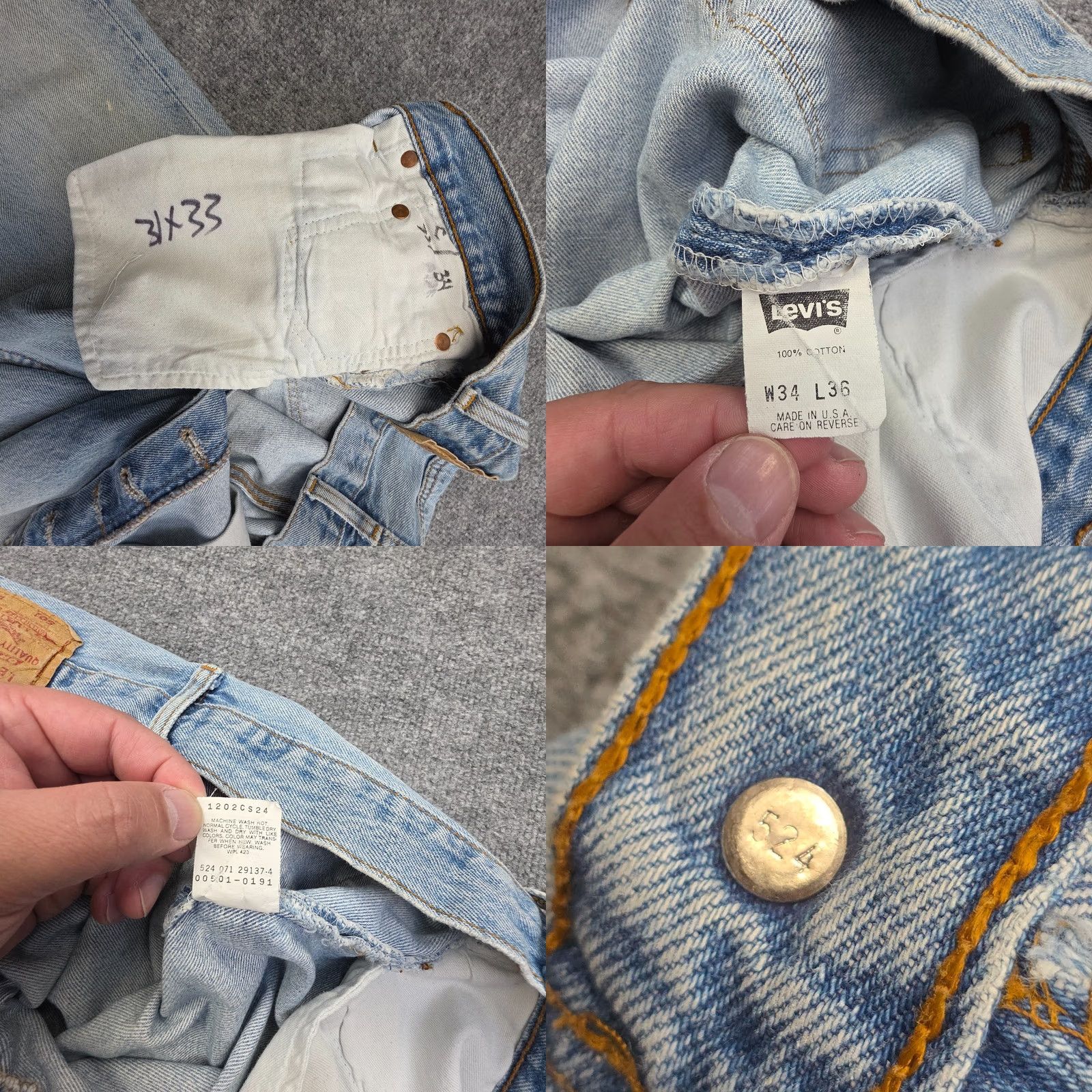 Levi's VINTAGE Levi's 501 Jeans Mens 31x34 / 34x36 Blue Light Wash Faded 5-Pocket Denim Regular Rise Mid Size US 31 - 9 Thumbnail