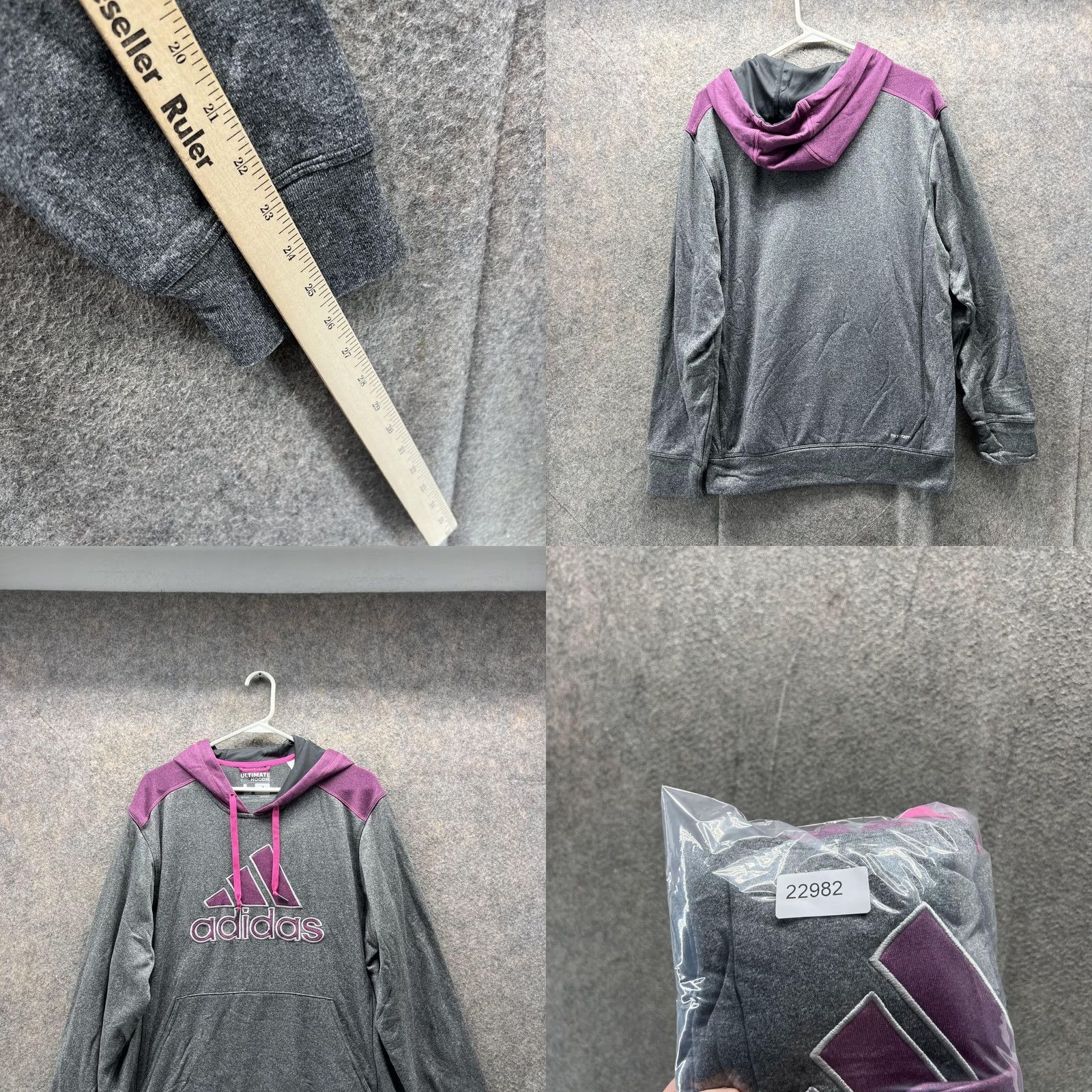 Adidas Adidas Sweater Women Large Heather Gray Hoodie Pullover Trefoil Jacket Size L / US 10 / IT 46 - 8 Thumbnail