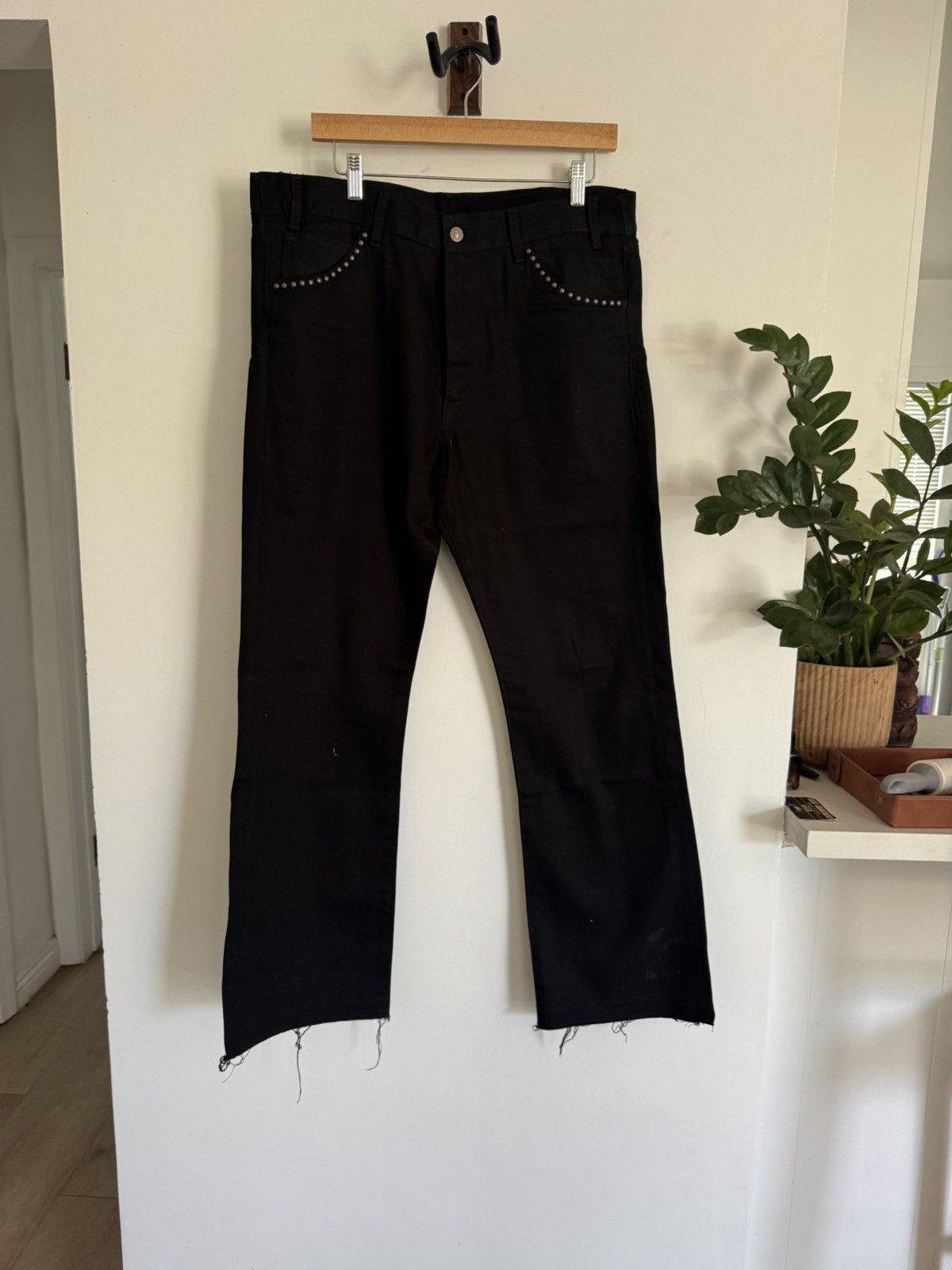 Celine Studded Dylan Flare Black Denim 34 Size US 34 / EU 50 - 1 Thumbnail
