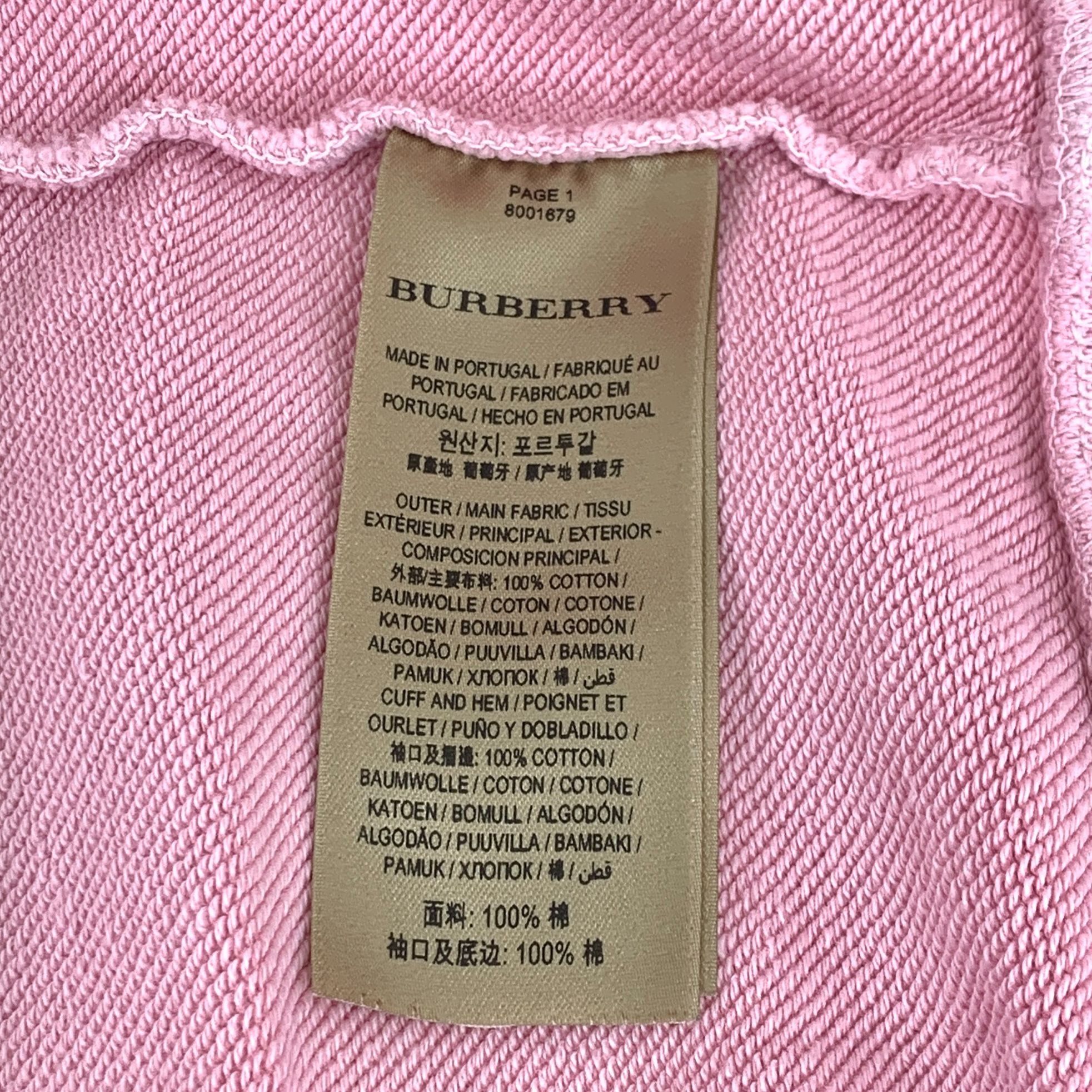 Burberry Burberry Pink Embroidered Cotton Hoodie XL Long-Sleeve Sweat Size XL / US 12-14 / IT 48-50 - 5 Thumbnail