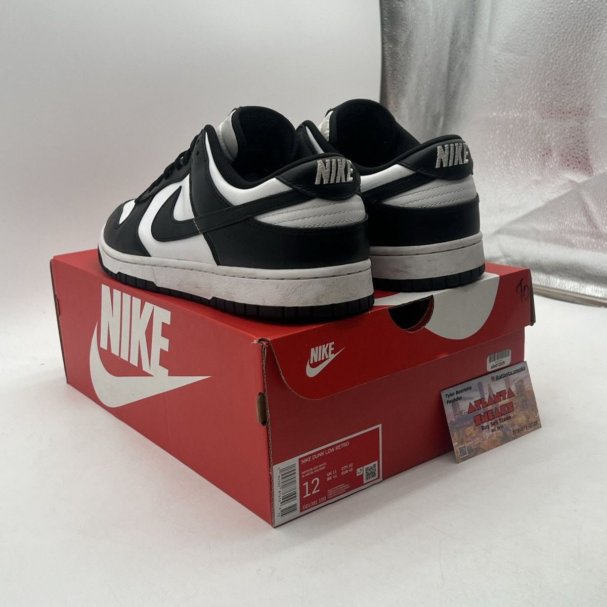 Nike Nike dunk low black white Size US 12 / EU 45 - 4 Thumbnail