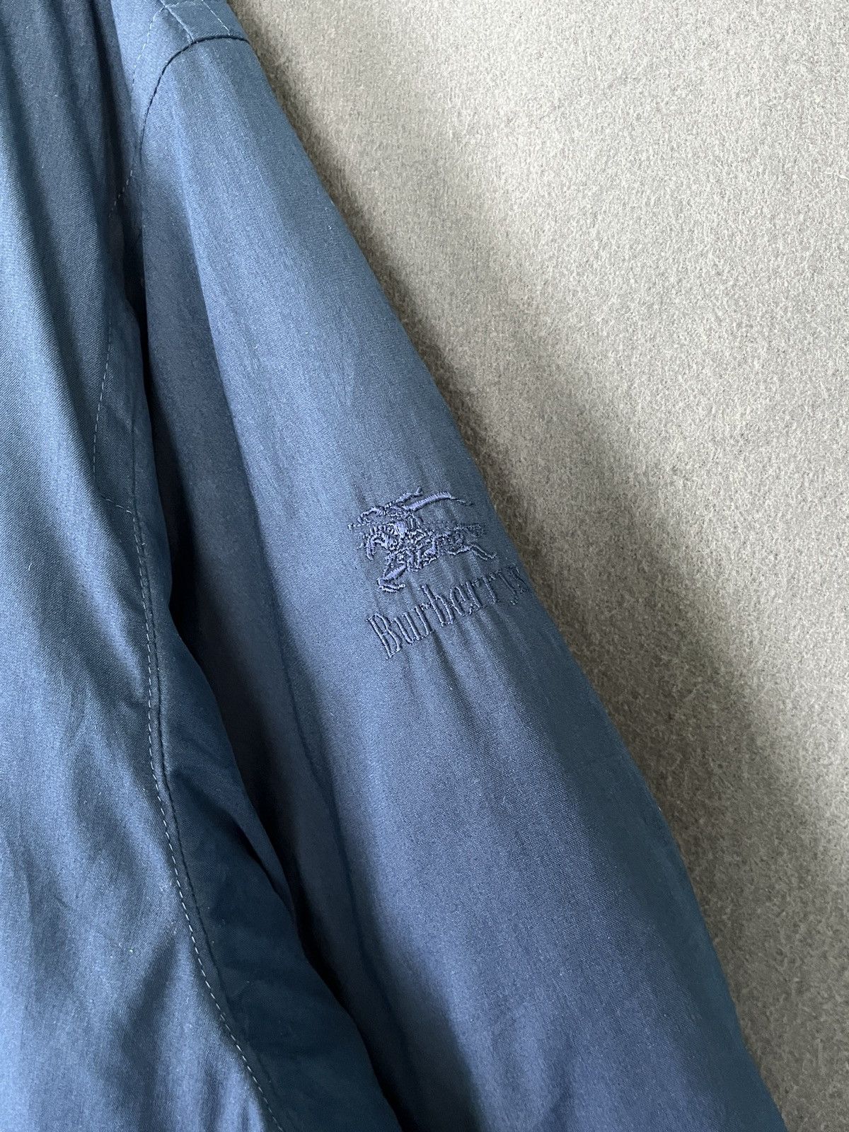 Burberry × Vintage Burberrys Blue Hooded Coat Jacket Quilted Lined Size US L / EU 52-54 / 3 - 8 Thumbnail