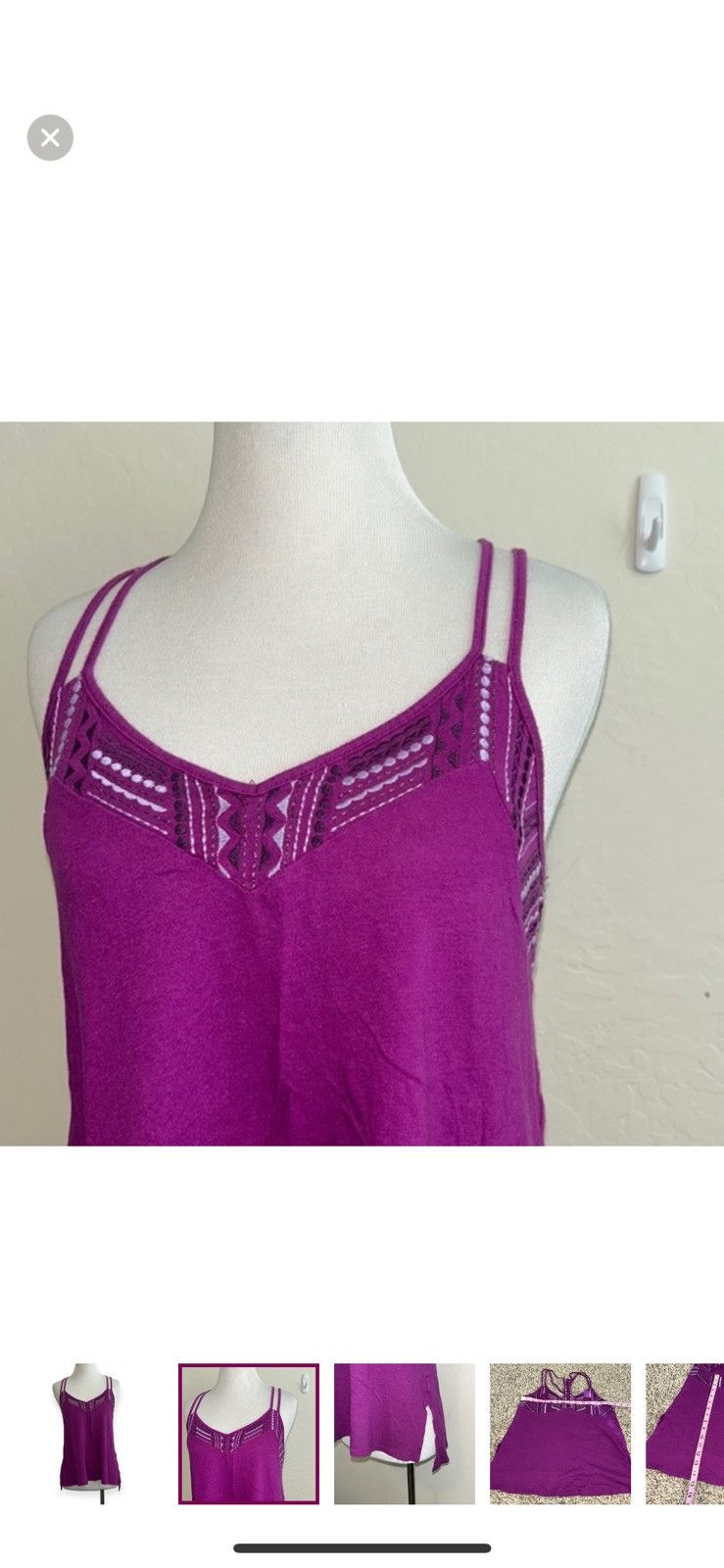 Express Express XS purple embroidered tank top Size XS / US 0-2 / IT 36-38 - 4 Thumbnail