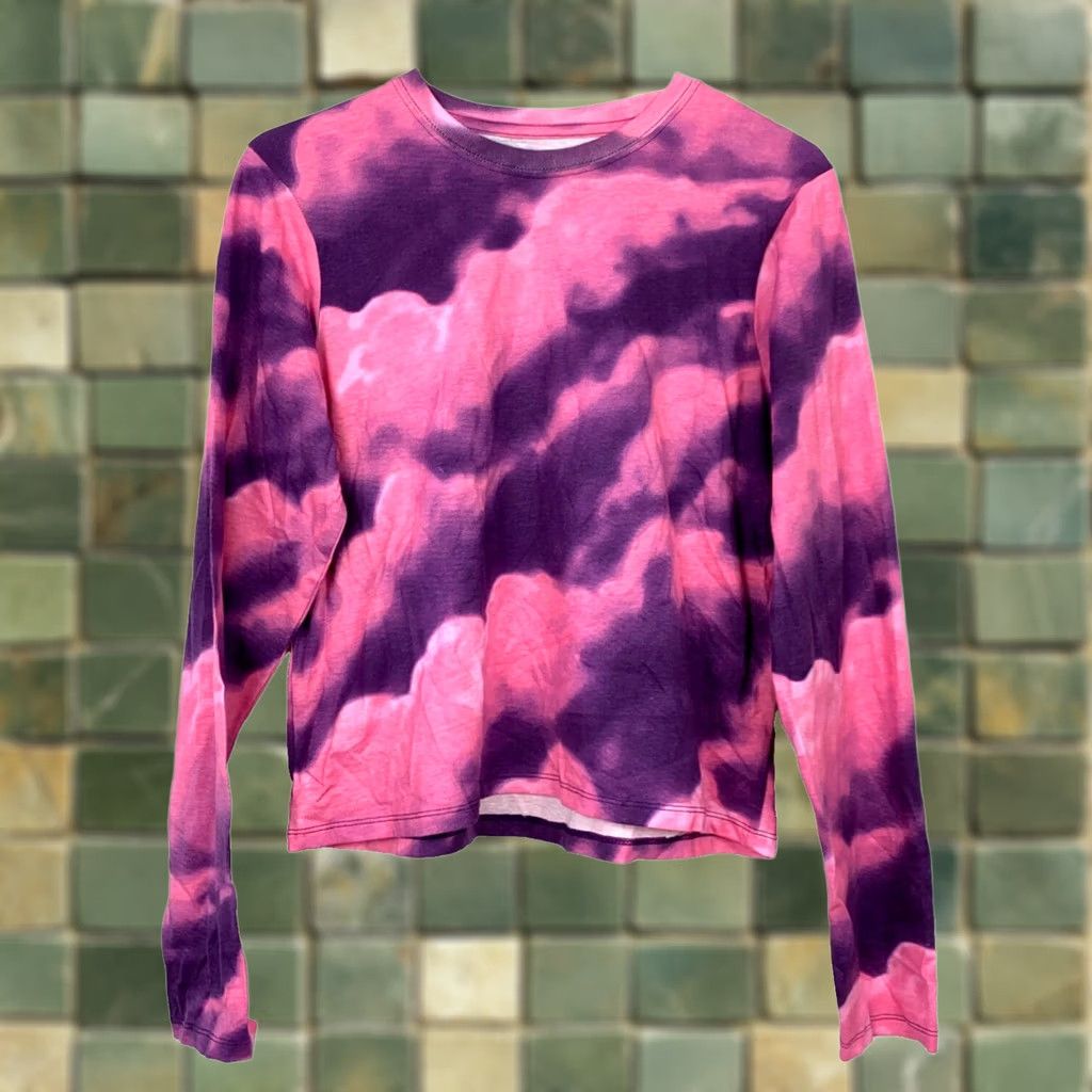 Saturdays NYC Saturdays NYC Tie Dye Pink Purple Long Sleeve Tee Shirt Small Size S / US 4 / IT 40 - 1 Thumbnail