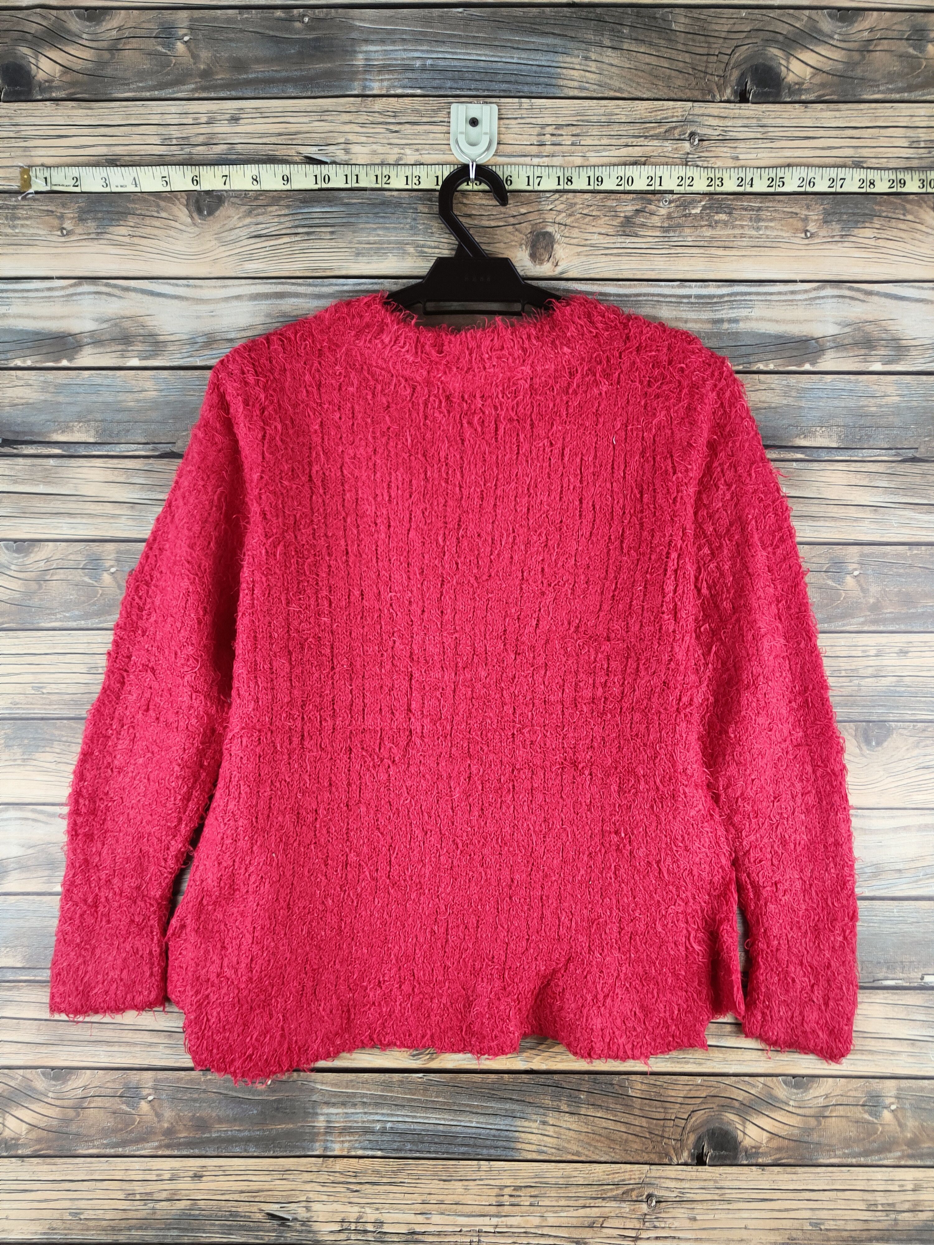 Japanese Brand DL Chocol Raffine Red Fur Mohair shaggy Knitwear #46-912 Size S / US 4 / IT 40 - 7 Thumbnail