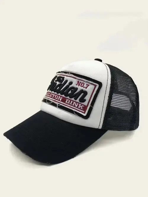 Other Letter Patched Raw Hem Mesh Baseball Cap Size ONE SIZE - 4 Thumbnail