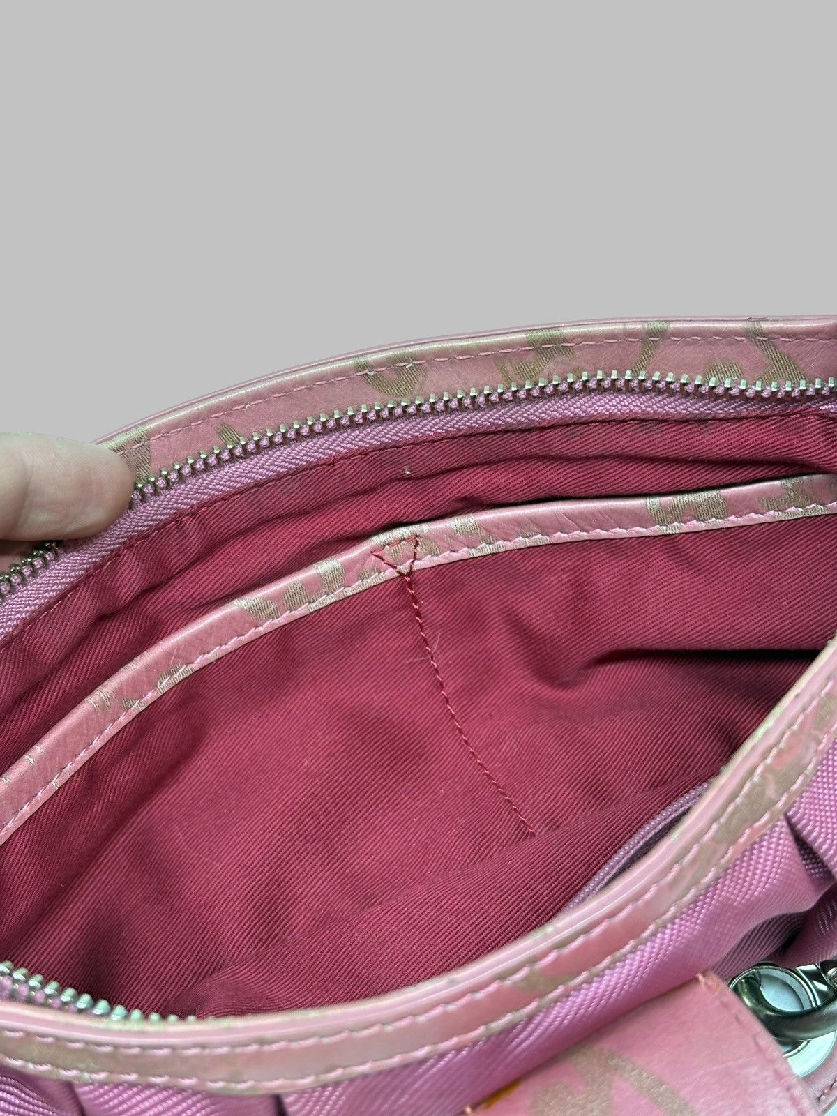Kenzo Kenzo Red Pleated Nylon and Leather Small Zip Hobo Size ONE SIZE - 18 Thumbnail