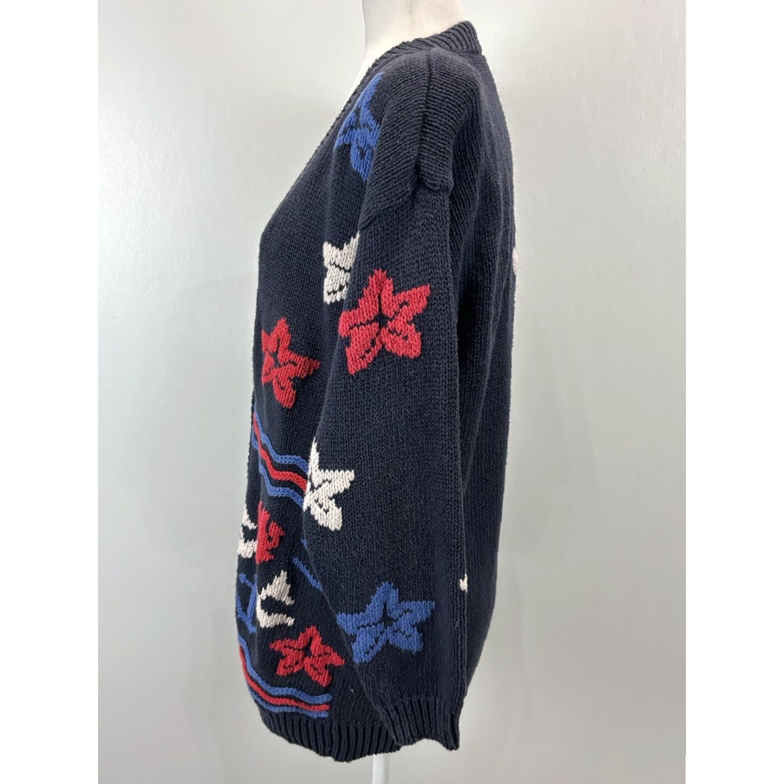 Nautica VINTAGE Best American Cardigan Sweater Women’s Small Navy Nautical Knit Long Sleeve V-Neck Size S / US 4 / IT 40 - 2 Thumbnail