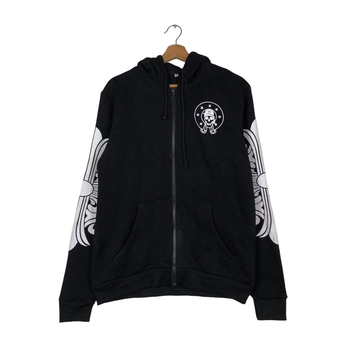 Japanese Brand 📌Vintage Hoodie Zipper Sweater Big Logo Skeleton Design Size US XL / EU 56 / 4 - 13 Thumbnail