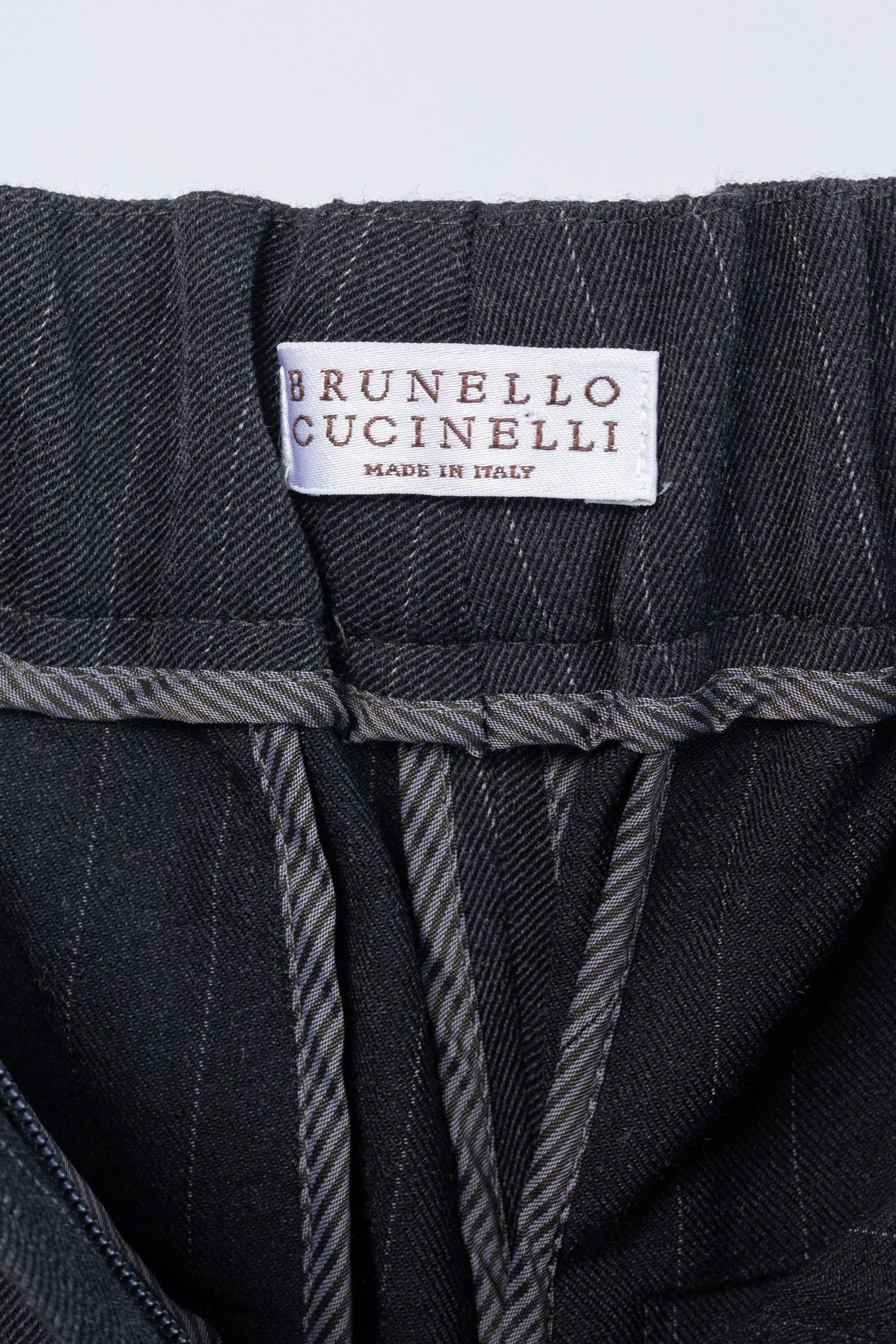 Brunello Cucinelli Brunello Cucinelli Wool-Blend Pinstripe Knee-Detail Trousers Size 27" / US 4 / IT 40 - 10 Thumbnail