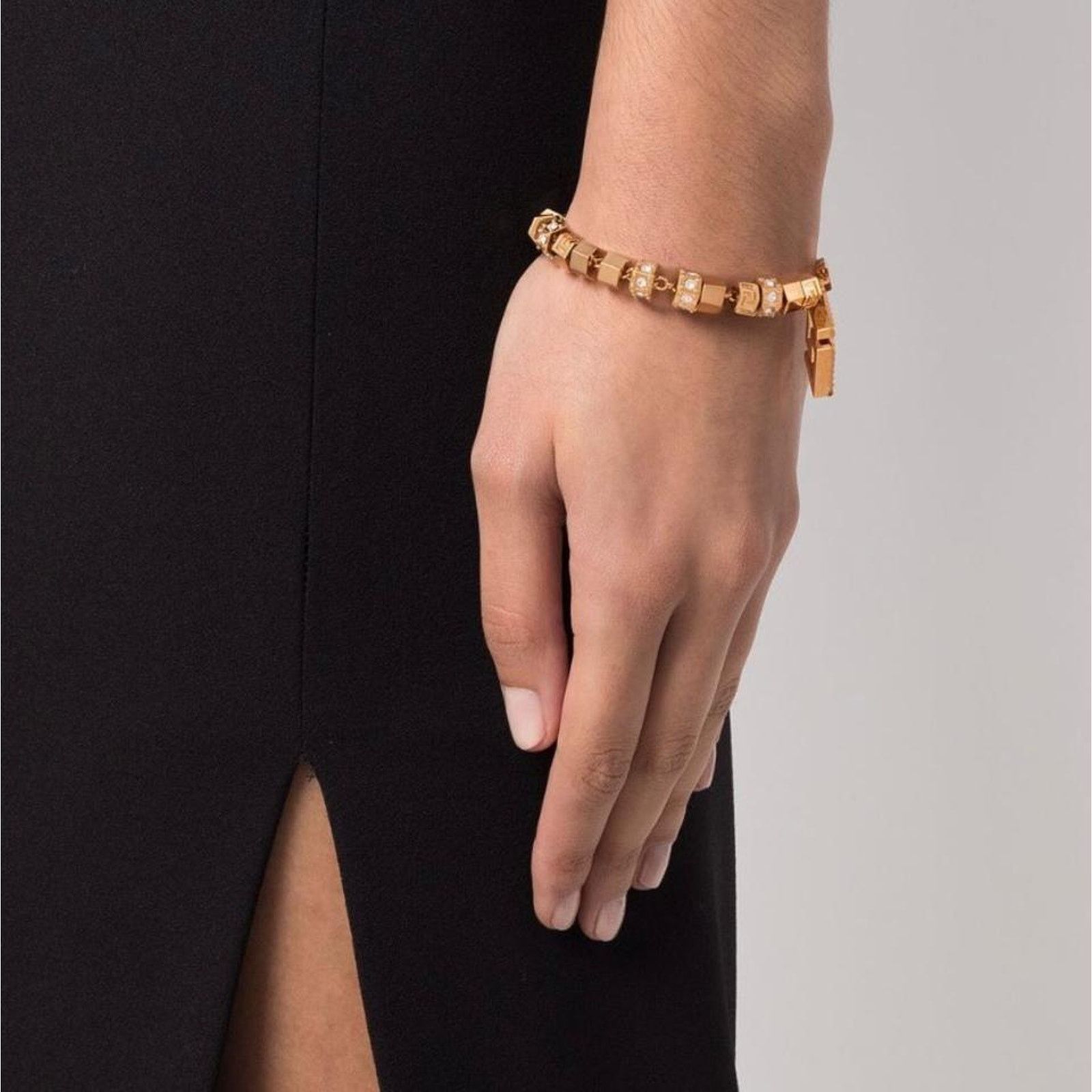 Versace Medusa head logo Greca crystal embellished bracelet Size ONE SIZE - 2 Thumbnail