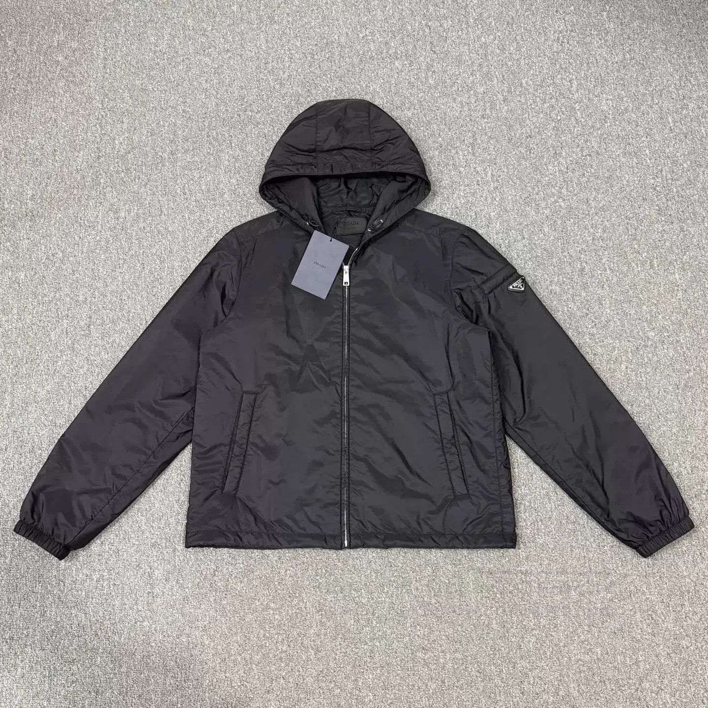Prada Black Hooded Light Jacket. Size US XL / EU 56 / 4 - 1 Thumbnail