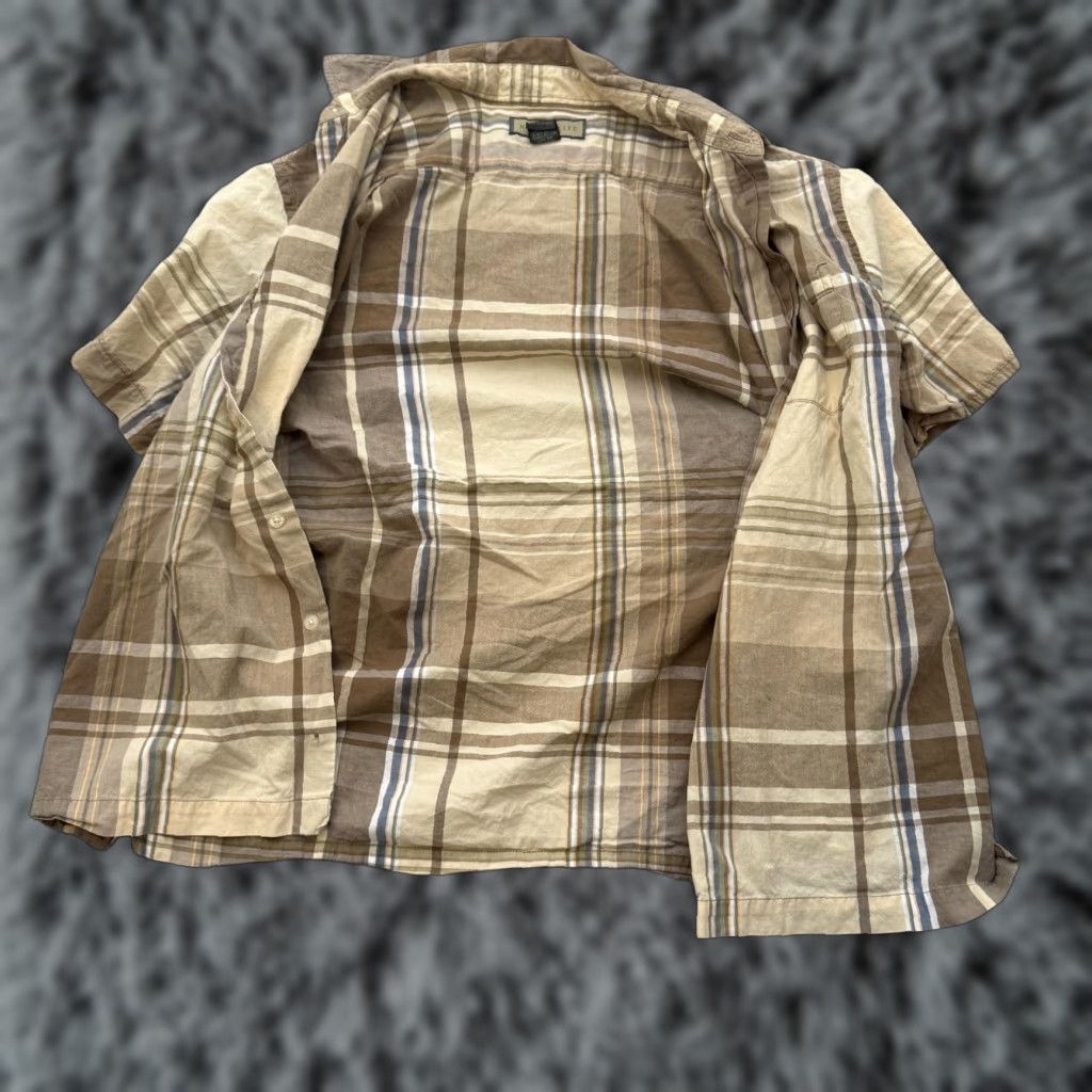 Vintage Naturalife Shirt Mens Large Brown Beige Plaid Button Down Short Sleeve Casual Size US L / EU 52-54 / 3 - 1 Thumbnail