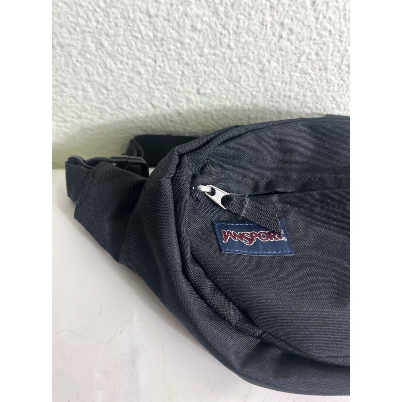 Jansport VINTAGE JANSPORT Fanny Pack Hip Bag Black Double Zip Unisex Adults Nylon Bag Size ONE SIZE - 2 Thumbnail