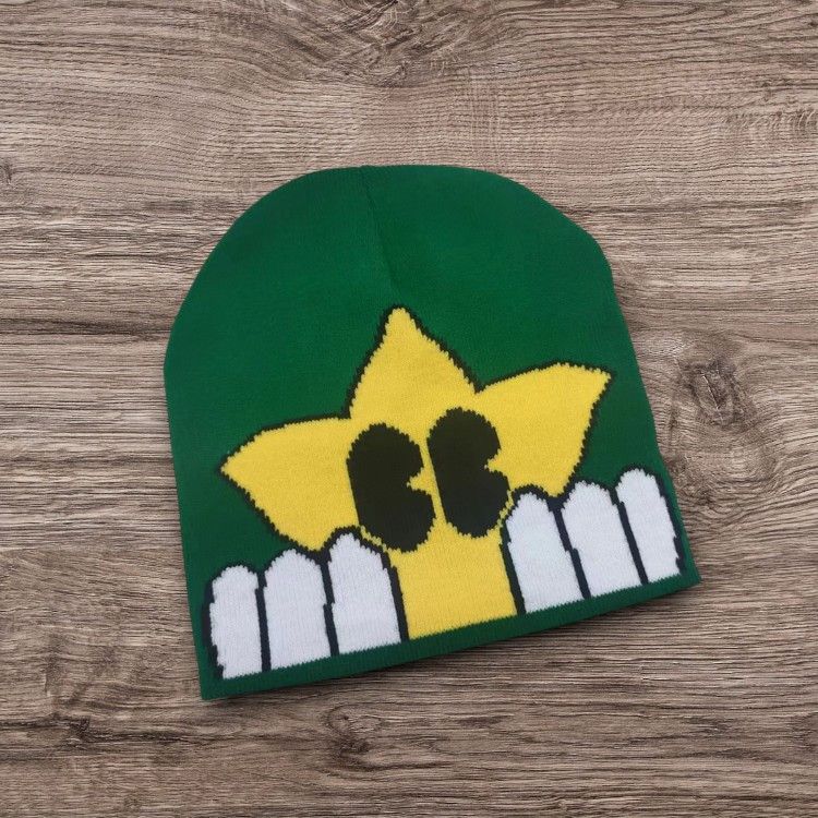 Other Y2K SKATER Star Face Beanie | ALT Grunge Cartoon Hat Size ONE SIZE - 1 Preview
