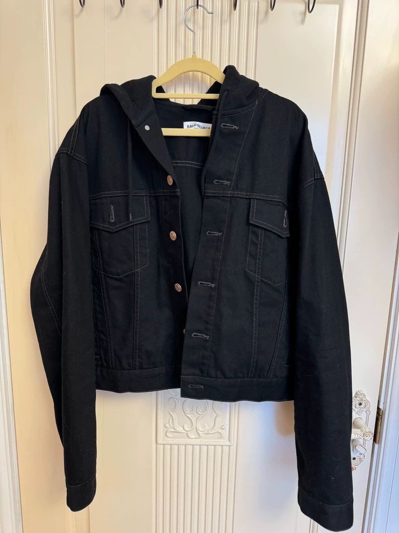 Balenciaga Balenciaga Hooded Denim Jacket - dmc Size US S / EU 44-46 / 1 - 1 Thumbnail