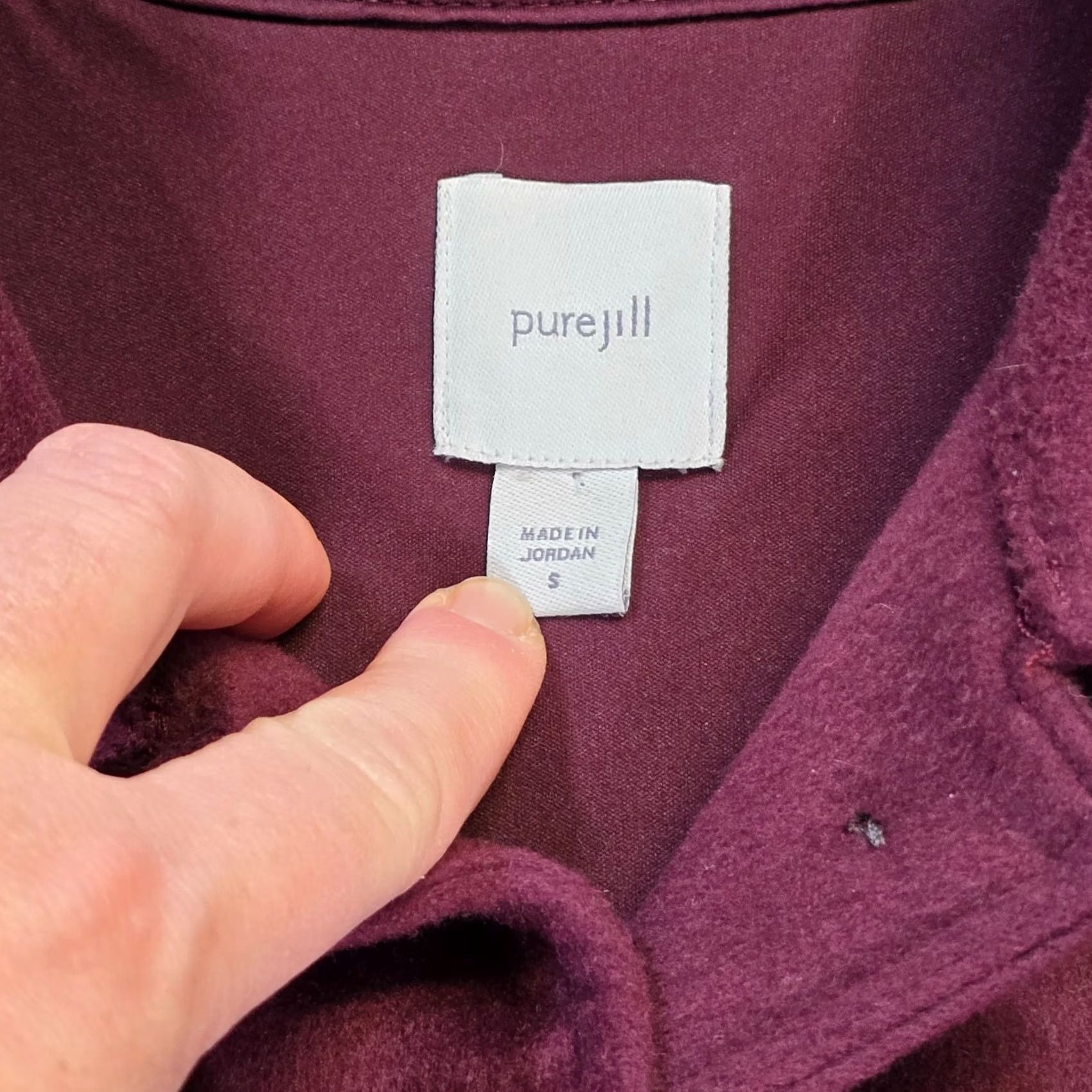 J. Jill J. Jill Womens Size S Red Burgundy Micro Fleece Button Long Capsule Size S / US 4 / IT 40 - 4 Thumbnail