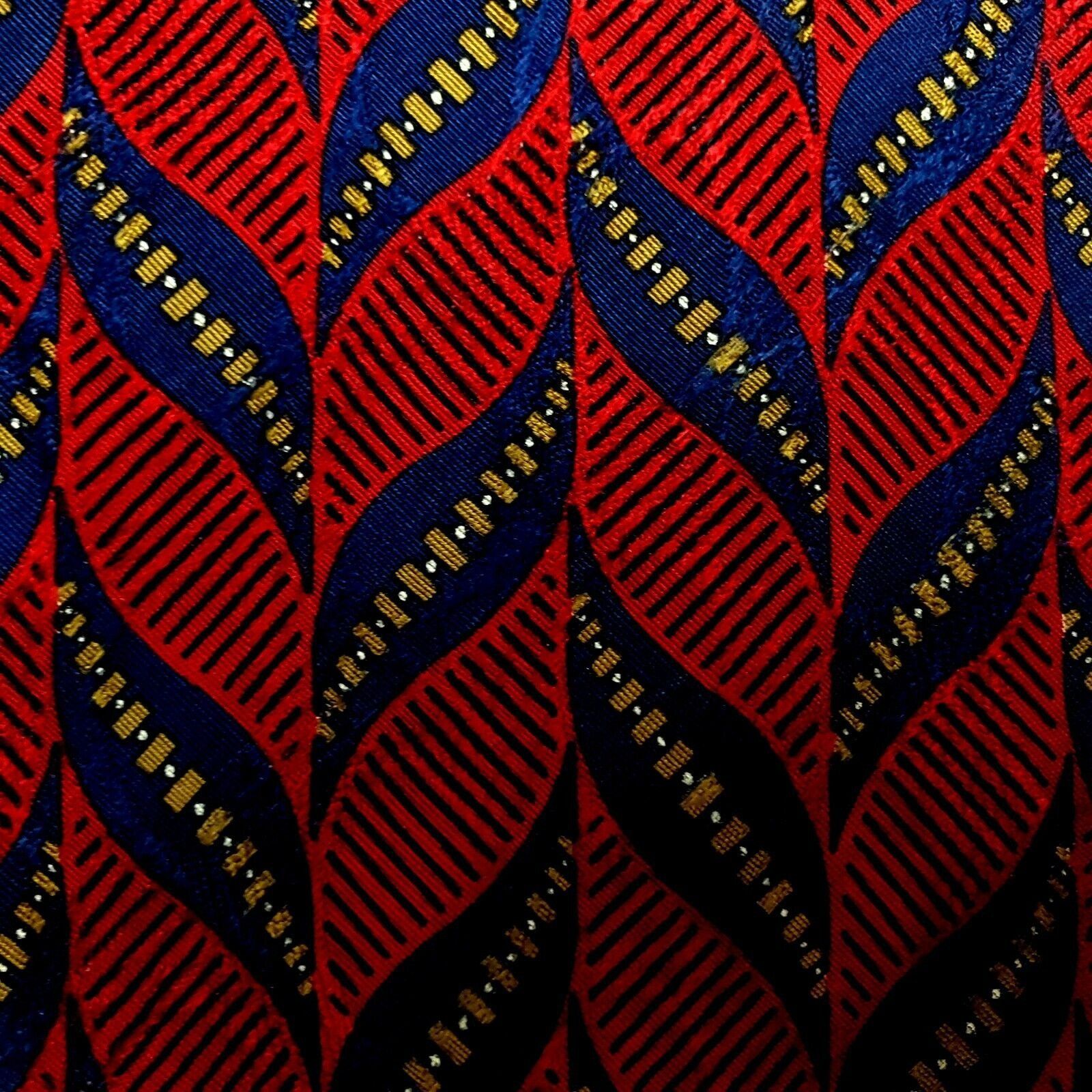Designer Ferrell Reed Silk Tie Red Print Geometric Classic Size ONE SIZE - 2 Thumbnail