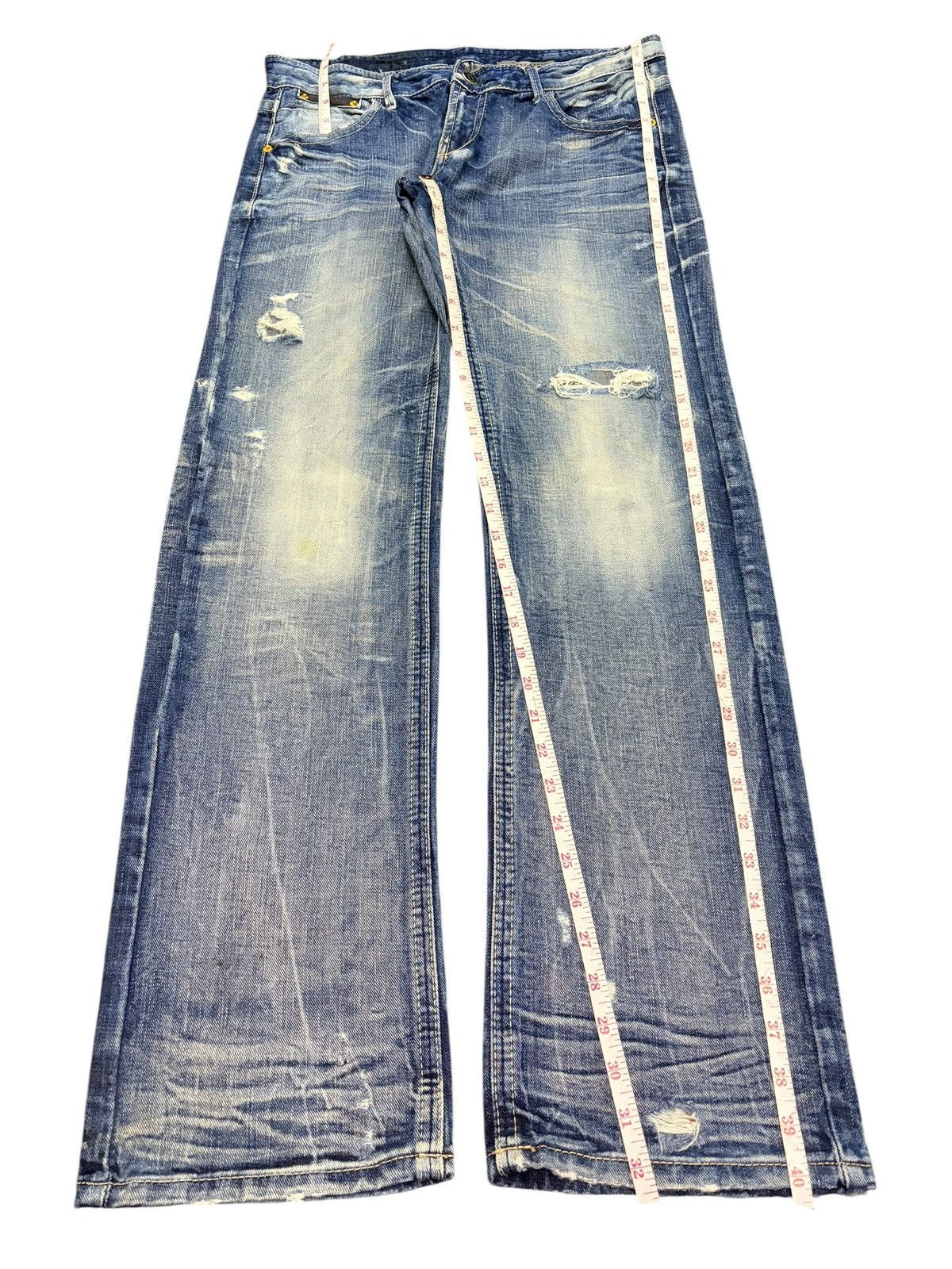 Ksubi Vintage Japanese Brand Faded Wash Distress Loose Jeans Size 31" - 7 Thumbnail