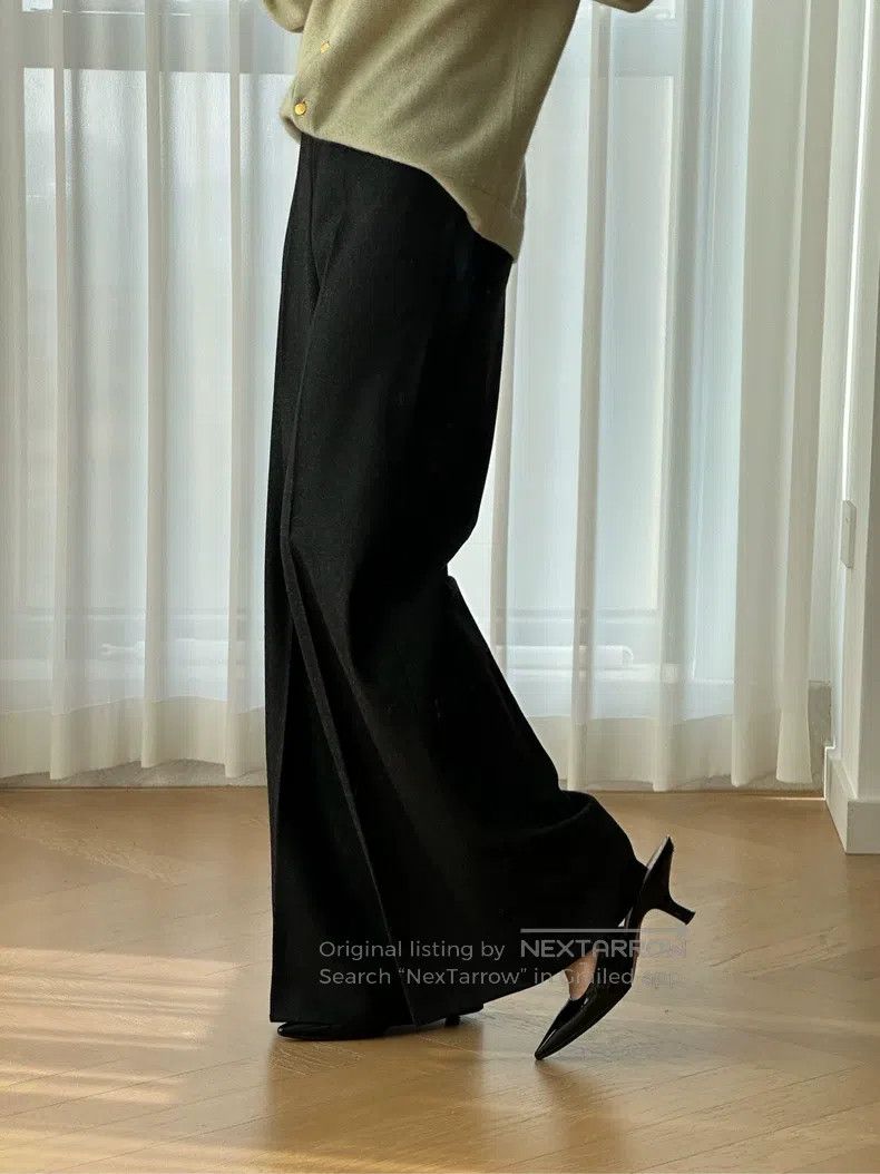 Hermes Hermes Wool Cashmere Blended Colorful Crepe Wide Leg Pants Size 25" / US 0 / IT 36 - 2 Thumbnail