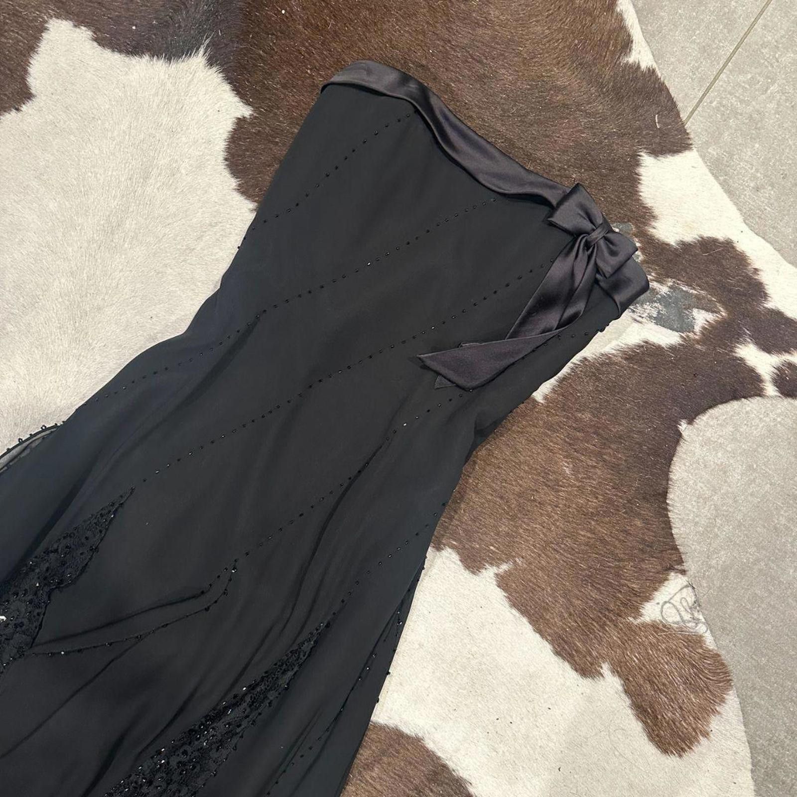 Other 100% Silk Black Y2k Vintage Strapless Gown Size M / US 6-8 / IT 42-44 - 2 Thumbnail