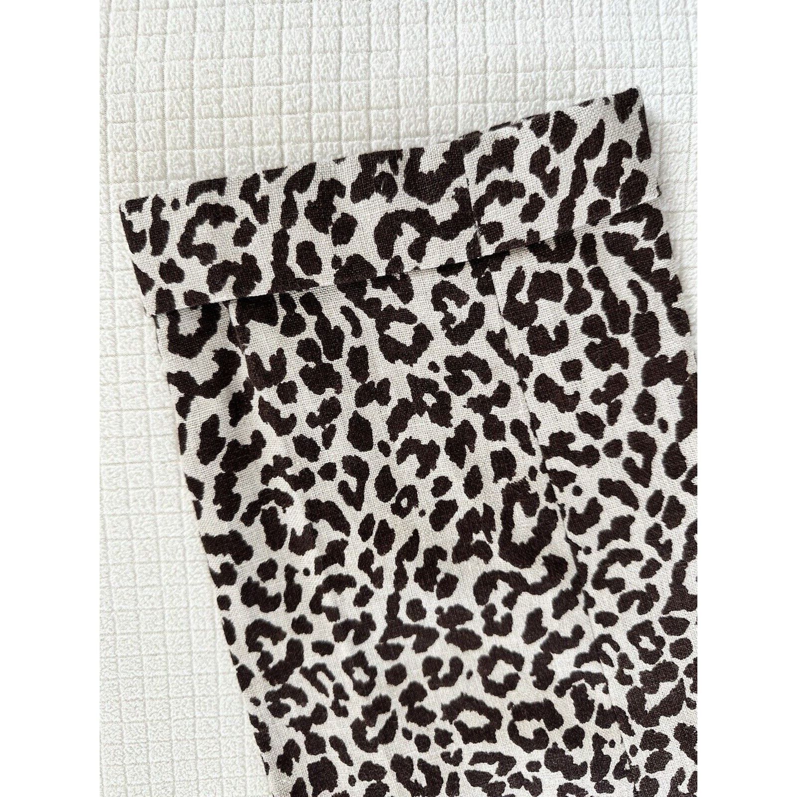 J.Crew J Crew Cafe Capri Leopard Print 100% Linen Pants Size 8 NWOT Size 30" / US 8 / IT 44 - 8 Thumbnail