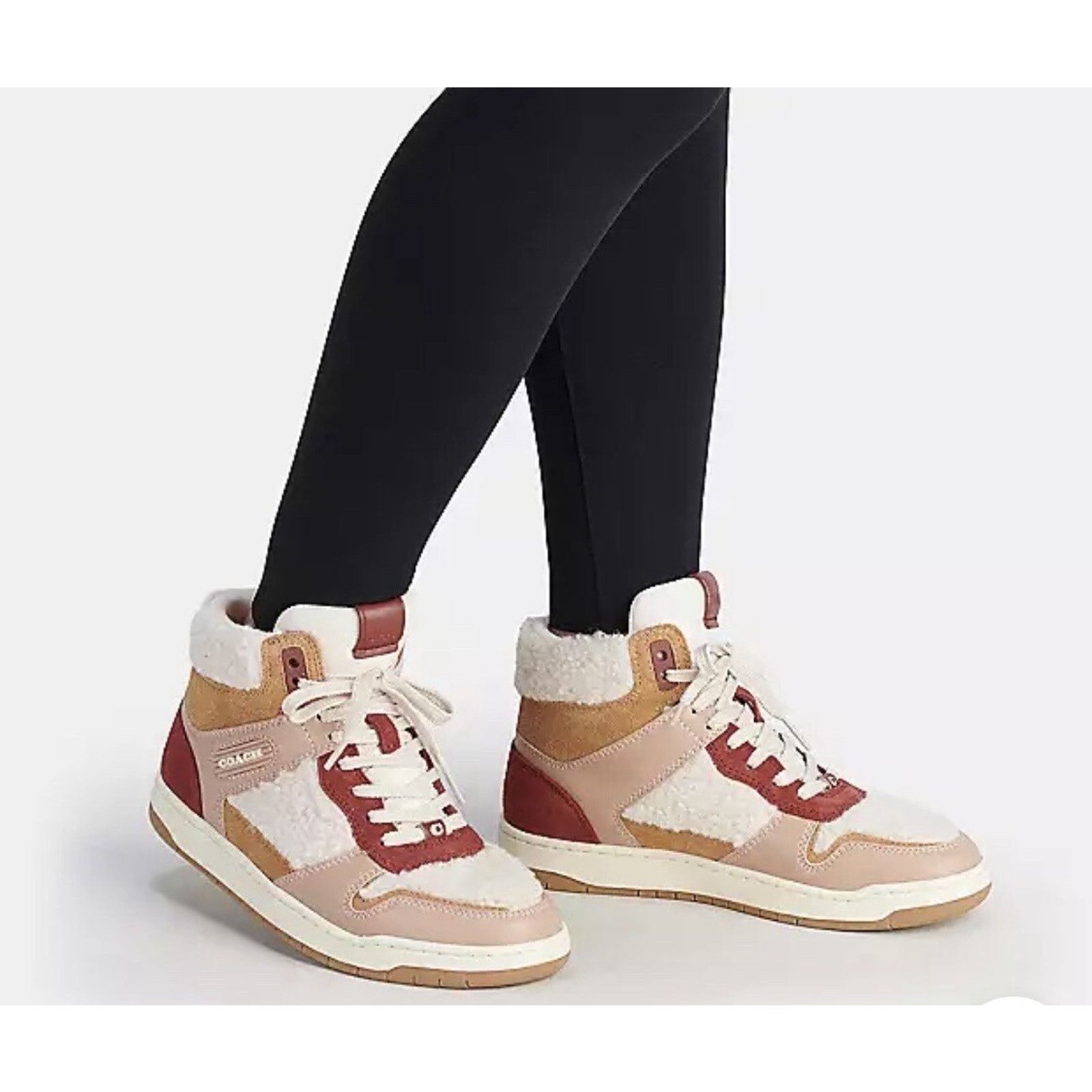 Coach Coach CE872 Hi Top Sherpa Sneakers Suede Women’s 10B Size US 10 / IT 40 - 5 Thumbnail